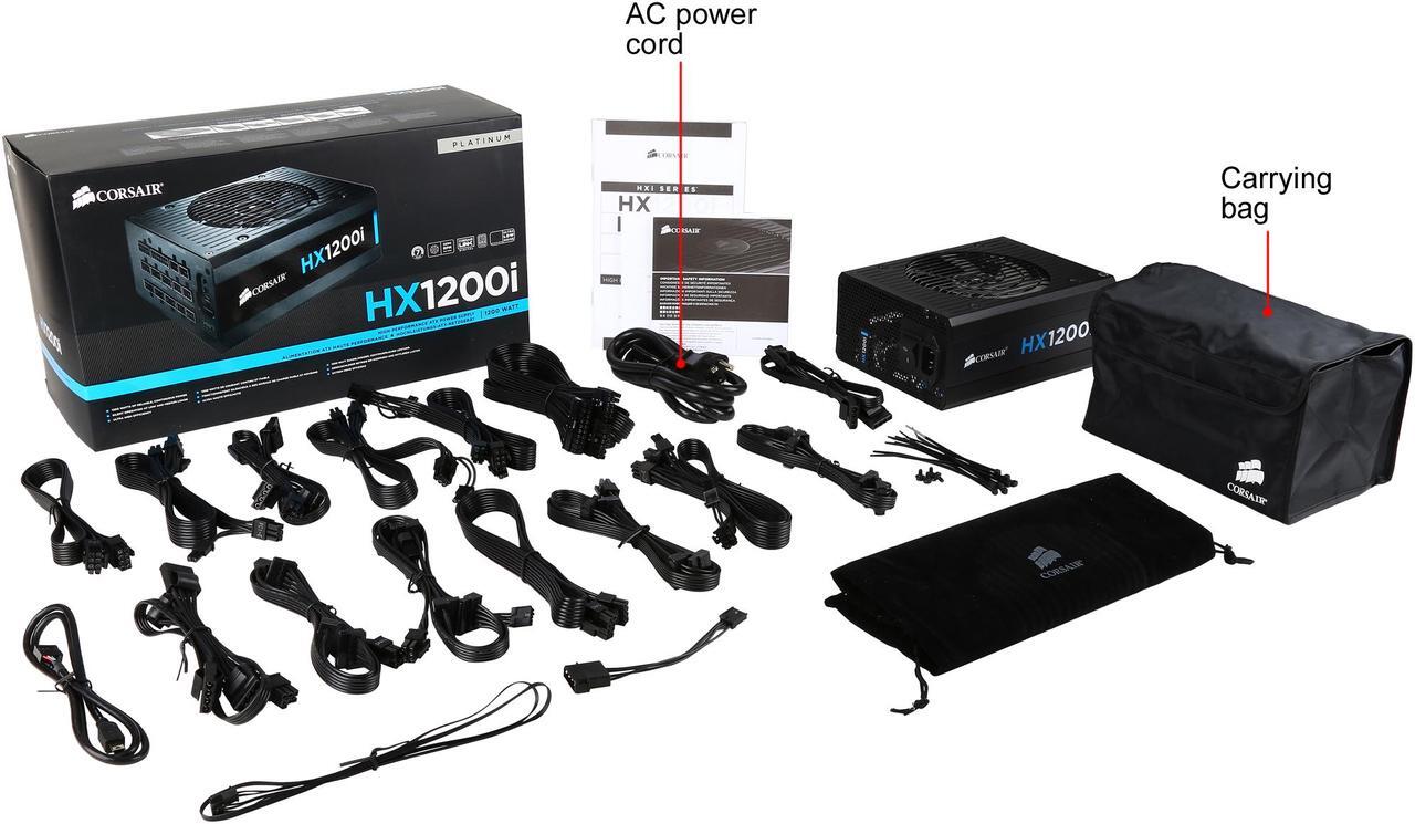 Alt view image 7 of 6 - CORSAIR HXi Series HX1200i 1200W 80 PLUS PLATINUM Haswell Ready Full Modular ATX12V & EPS12V SLI and Crossfire Ready Power Supply with C-Link Monitoring and Control