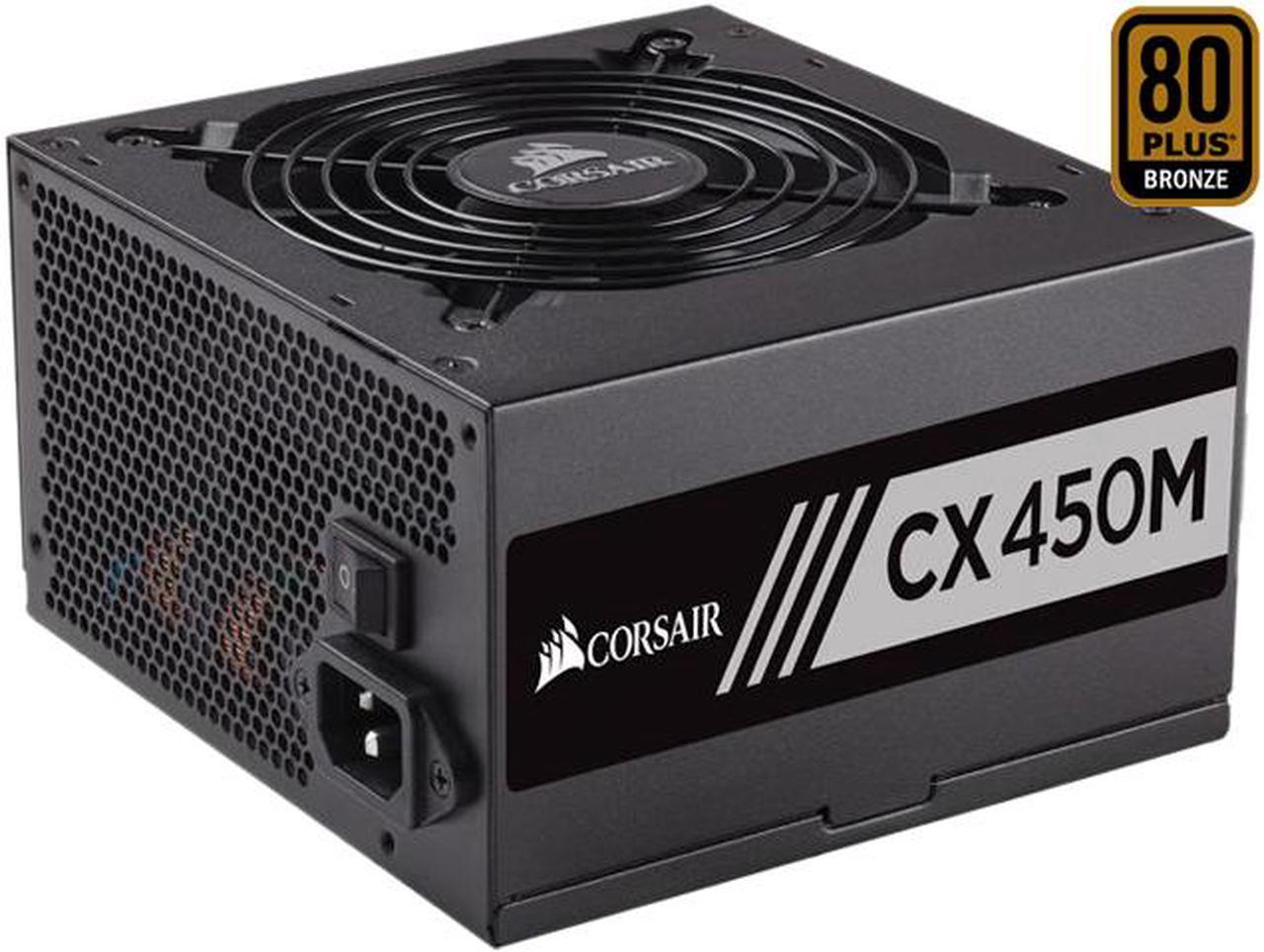 CORSAIR CX-M Series CX450M 450W 80 PLUS BRONZE Haswell Ready ATX12V & EPS12V Semi-Modular Power Supply, CP-9020101-NA