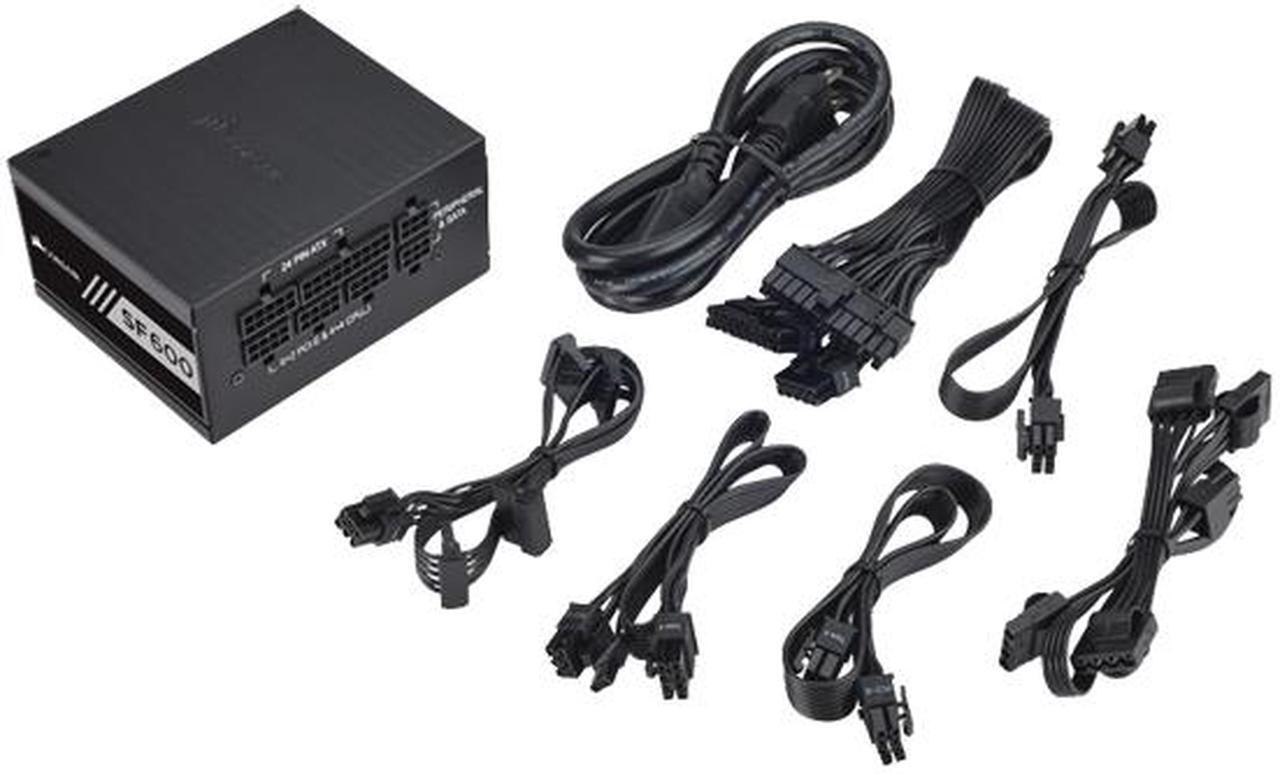 Alt view image 6 of 7 - CORSAIR SF Series SF600 600W 80 PLUS GOLD Active PFC Haswell Ready SFX SFX12V Micro ATX Full Modular Power Supply CP-9020105-NA