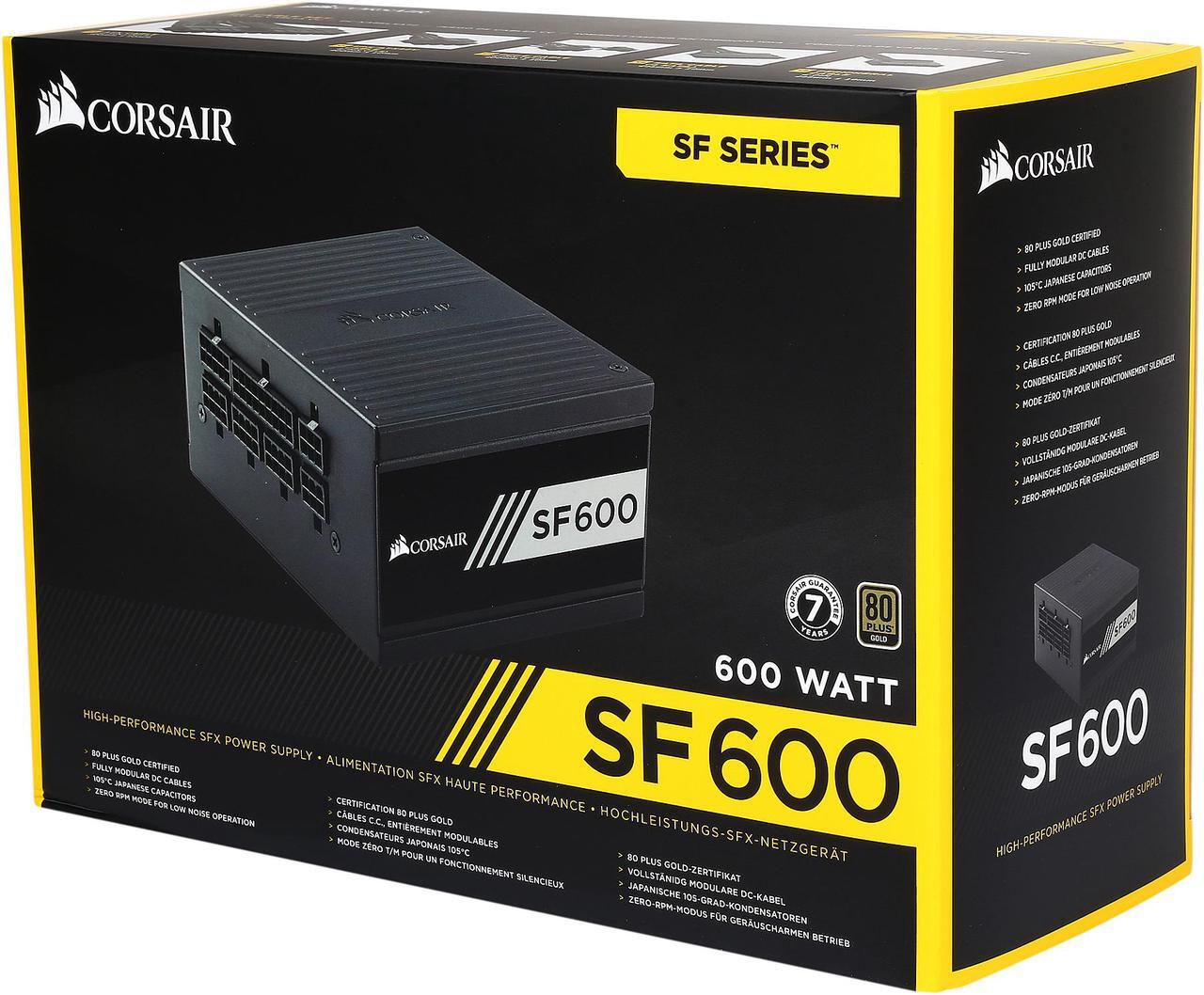 Alt view image 7 of 7 - CORSAIR SF Series SF600 600W 80 PLUS GOLD Active PFC Haswell Ready SFX SFX12V Micro ATX Full Modular Power Supply CP-9020105-NA
