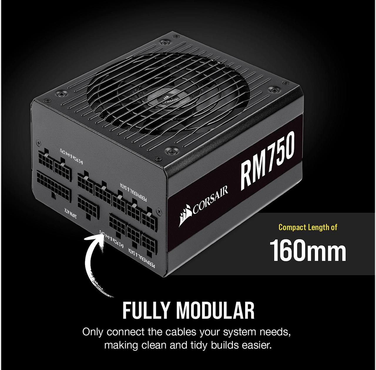 Alt view image 4 of 8 - CORSAIR RM Series RM750 CP-9020195-NA 750 W ATX12V v2.52 / EPS12V v2.92 SLI Ready CrossFire Ready 80 PLUS GOLD Certified Full Modular Power Supply