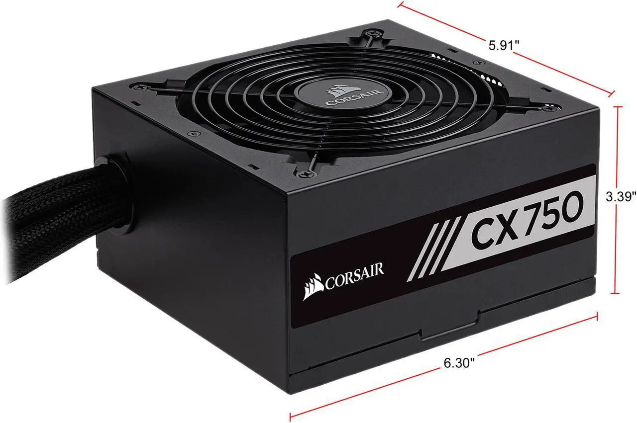 Alt view image 8 of 8 - CORSAIR CX Series CX750 (New) CP-9020123-NA 750 W ATX12V 80 PLUS BRONZE Certified Non-Modular Active PFC Power Supply
