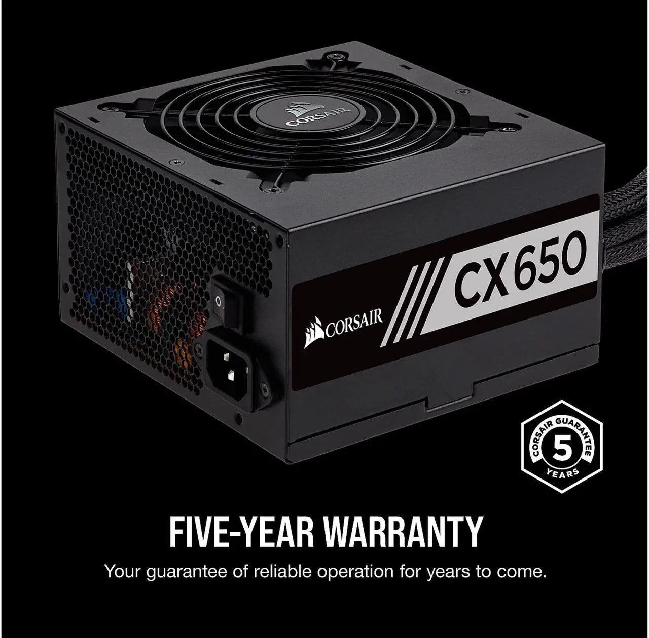 Alt view image 3 of 8 - CORSAIR CX Series CX650 650W ATX12V 80 PLUS BRONZE Certified Active PFC Power Supply, CP-9020122-NA