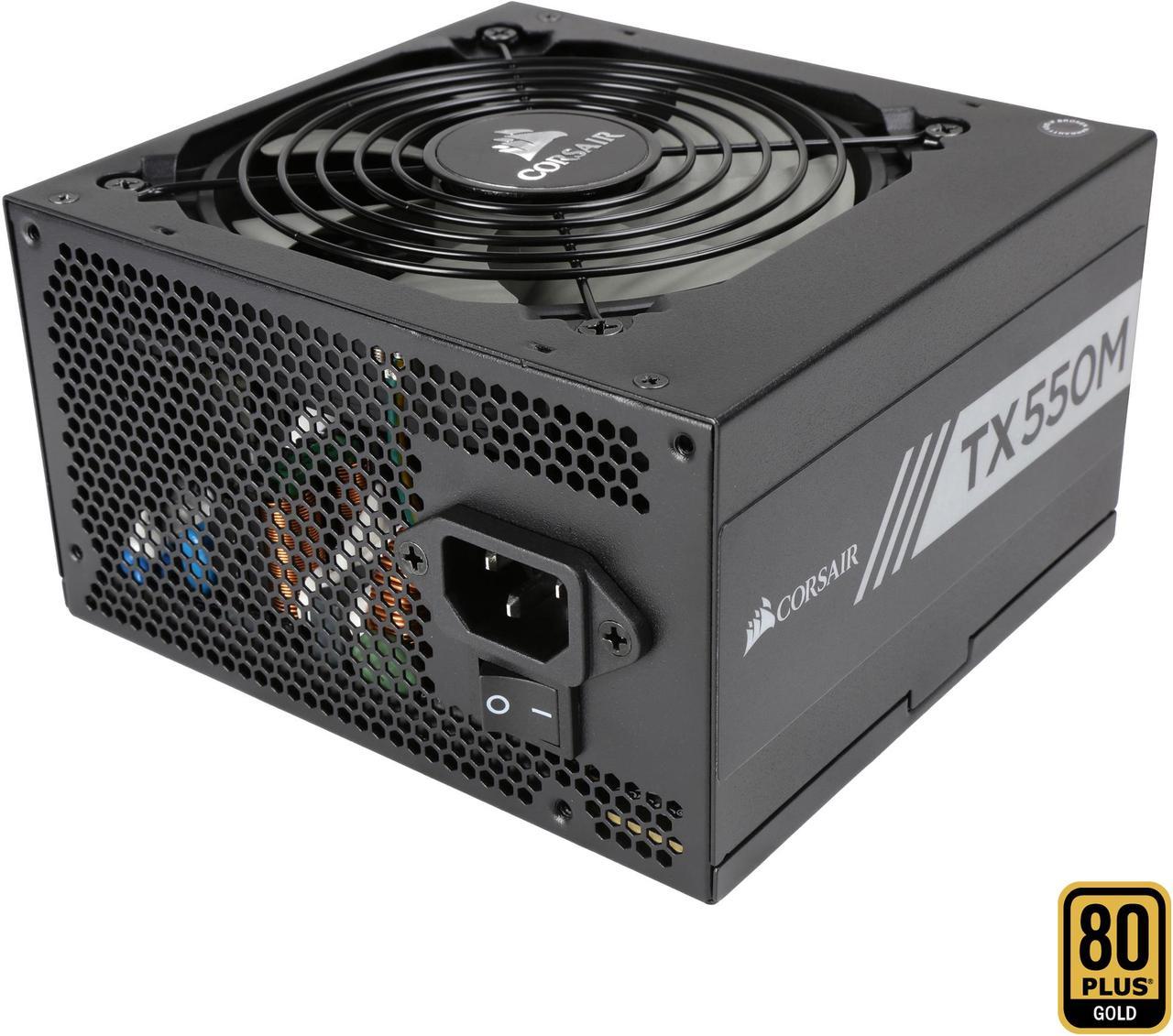 CORSAIR TX-M Series TX550M CP-9020133-NA 550 W ATX12V v2.4 / EPS v2.92 80 PLUS GOLD Certified Semi-Modular Power Supply