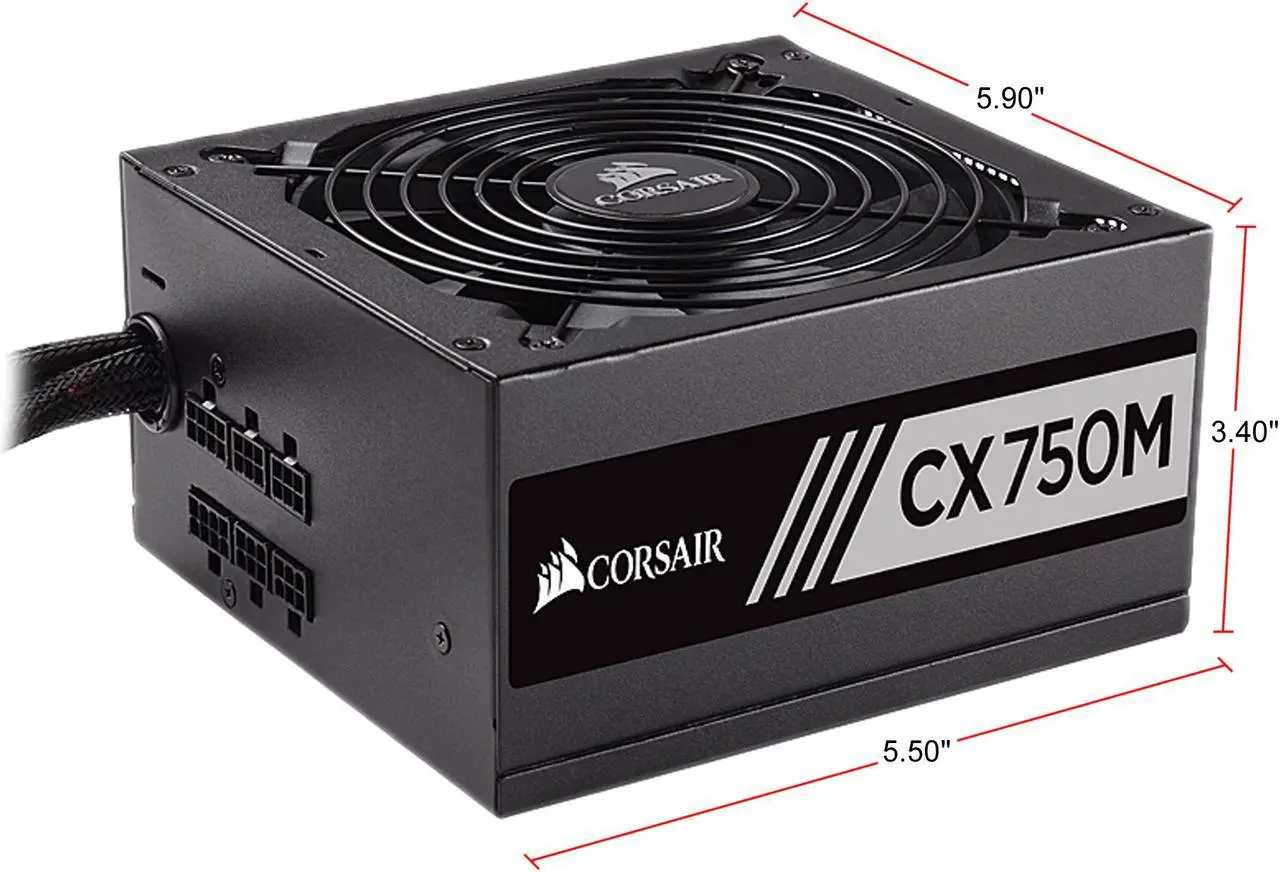 Alt view image 10 of 10 - CORSAIR CX750M V2 (2017 Edition) CP-9020154-NA 750 W ATX12V v2.4 / EPS12V 2.92 80 PLUS BRONZE Certified Semi-Modular Active PFC PFC Power Supply