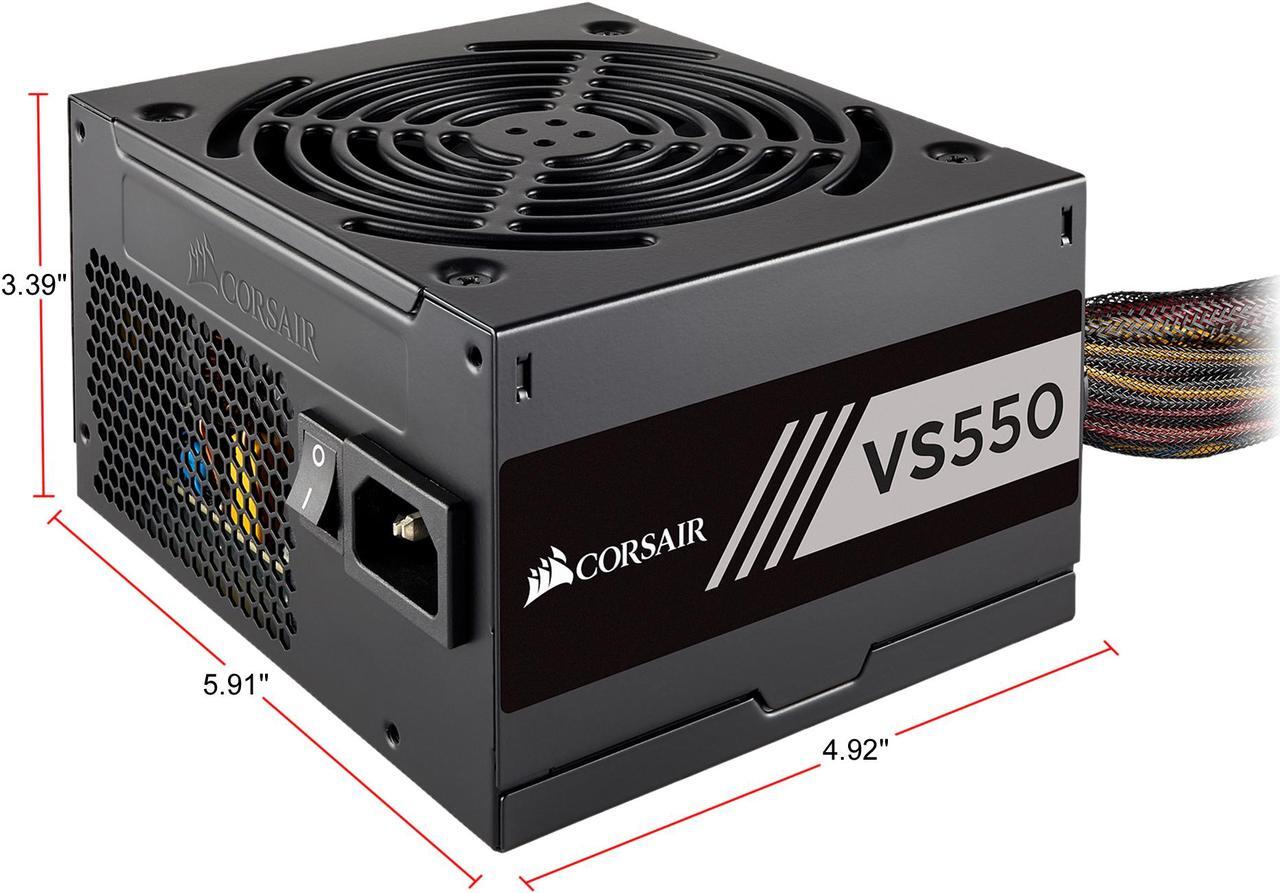 Alt view image 8 of 8 - CORSAIR VS Series VS550, 550W, Active PFC, 80 PLUS White Certified Power Supply