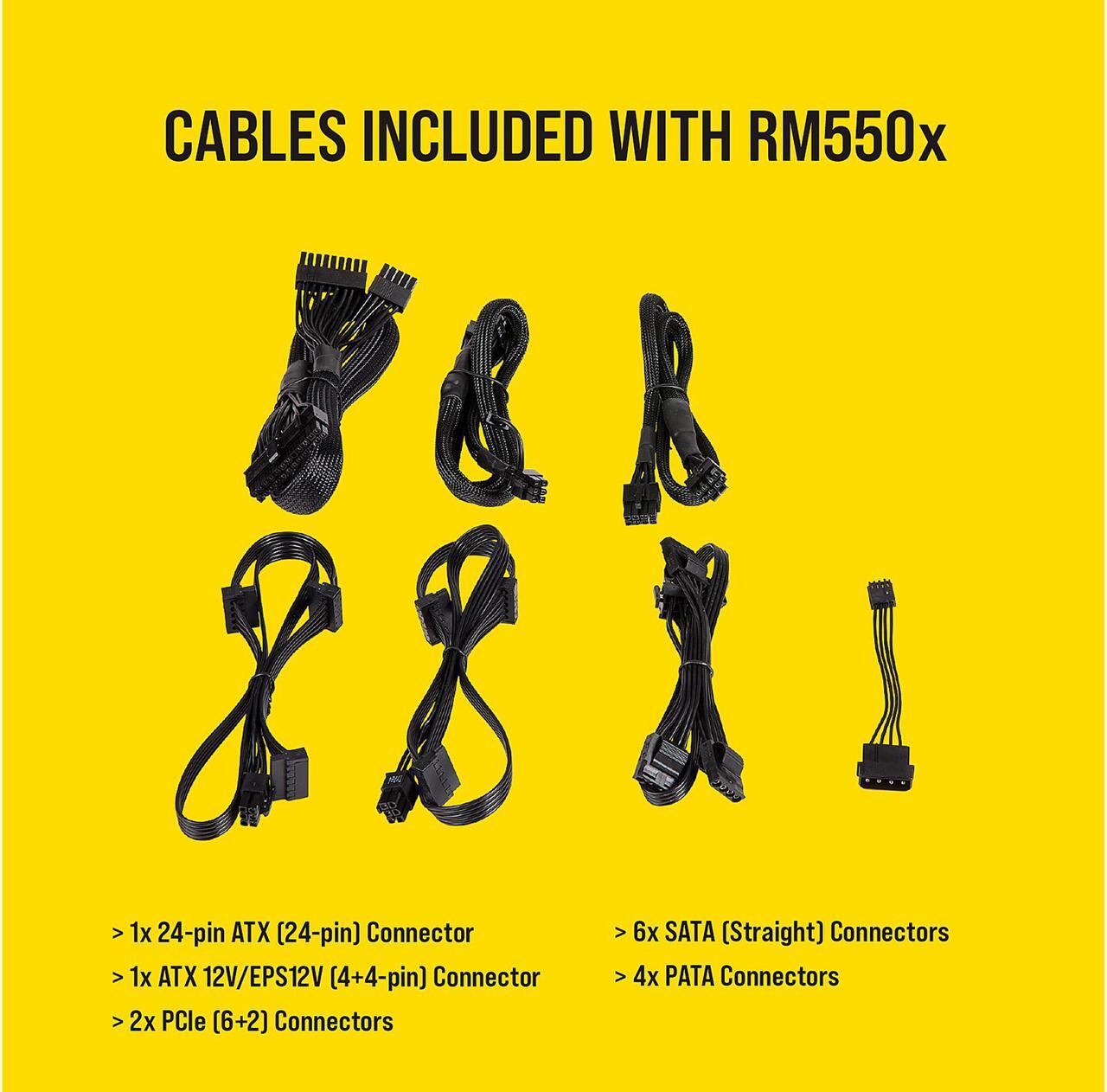 Alt view image 6 of 8 - CORSAIR RMx Series RM550x CP-9020177-NA 550 W ATX12V / EPS12V 80 PLUS GOLD Certified Full Modular Power Supply