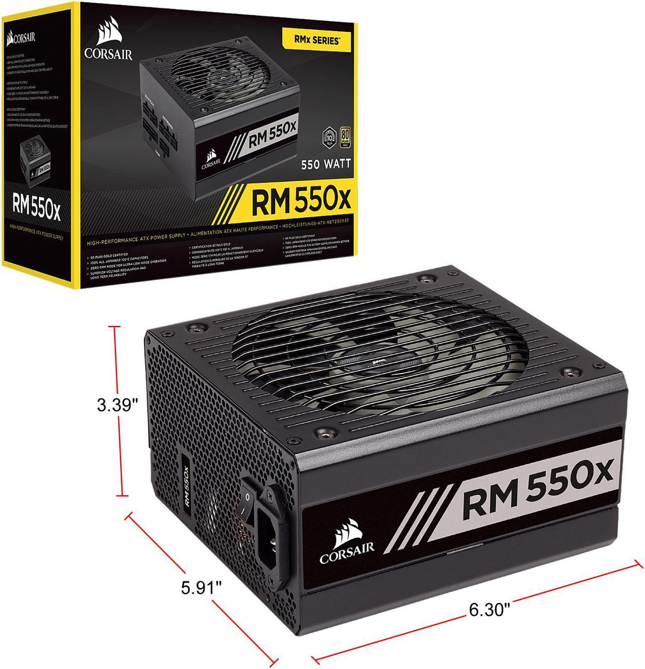 Alt view image 8 of 8 - CORSAIR RMx Series RM550x CP-9020177-NA 550 W ATX12V / EPS12V 80 PLUS GOLD Certified Full Modular Power Supply