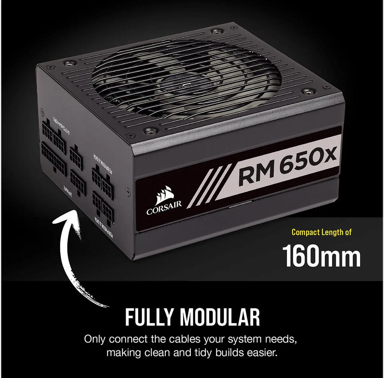 Alt view image 5 of 8 - CORSAIR RMx Series RM650x 2018 CP-9020178-NA 650 W ATX12V / EPS12V 80 PLUS GOLD Certified Full Modular Power Supply