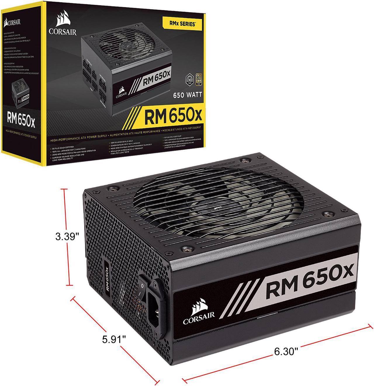 Alt view image 8 of 8 - CORSAIR RMx Series RM650x 2018 CP-9020178-NA 650 W ATX12V / EPS12V 80 PLUS GOLD Certified Full Modular Power Supply