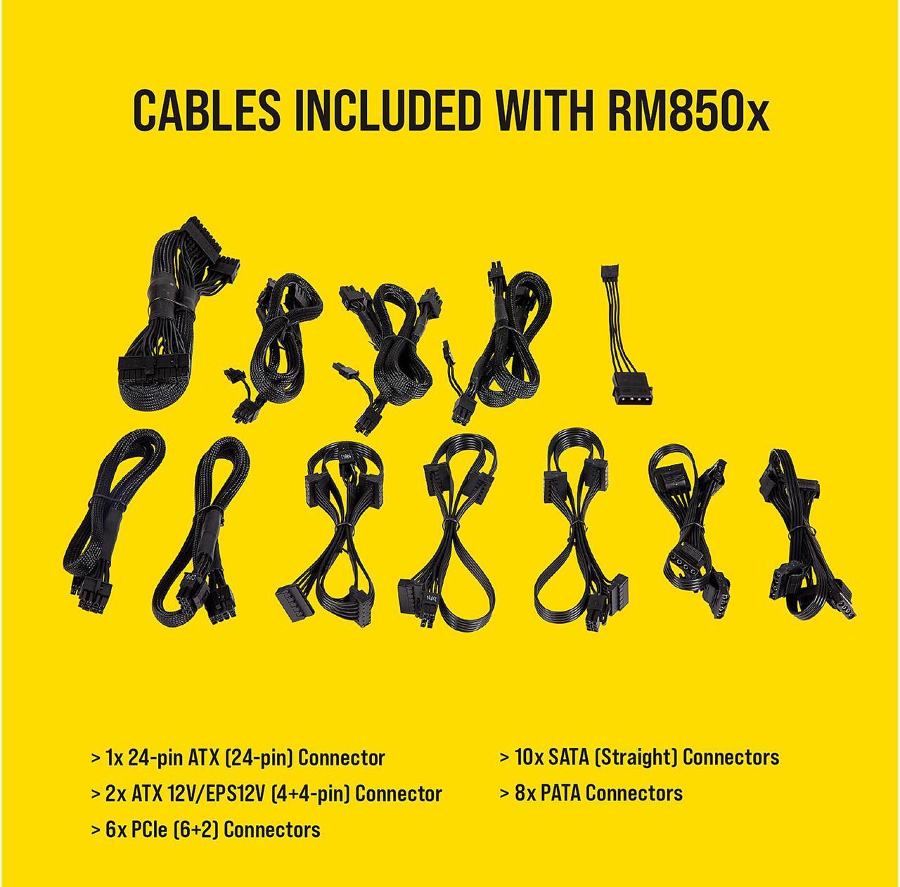Alt view image 6 of 6 - CORSAIR RMx Series RM850x CP-9020180-NA 850 W ATX12V / EPS12V 80 PLUS GOLD Certified Full Modular Power Supply