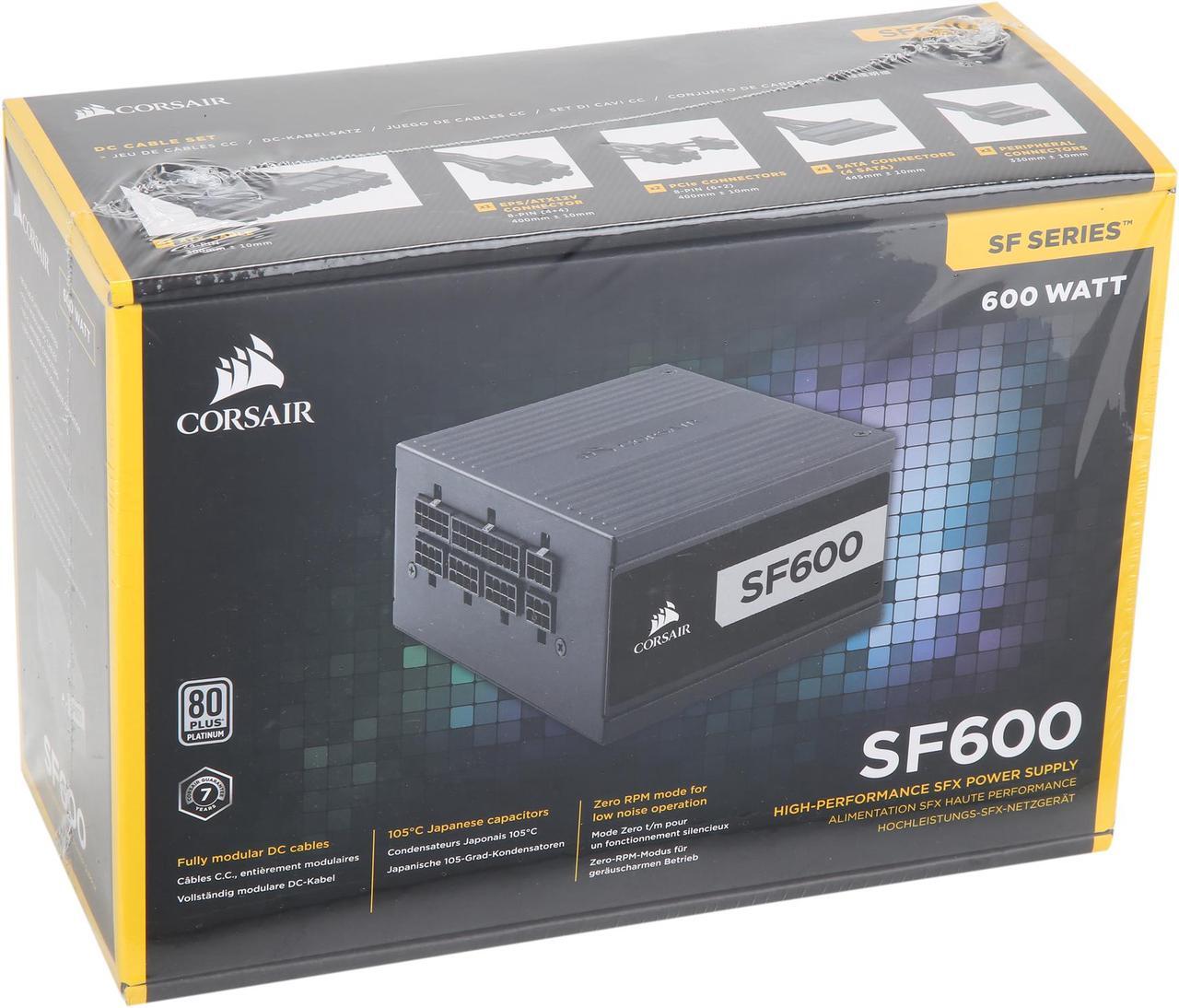 Alt view image 11 of 11 - CORSAIR SF Series SF600 CP-9020182-NA 600 W SFX 80 PLUS PLATINUM Certified Full Modular Power Supply
