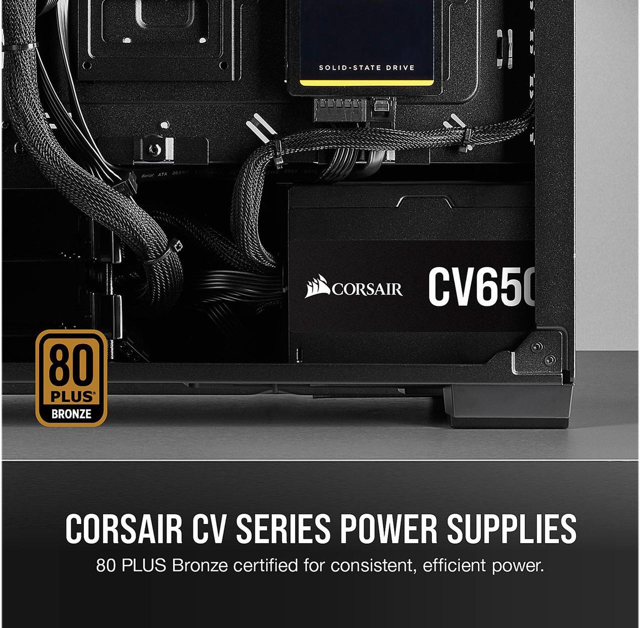 Alt view image 3 of 8 - CORSAIR CV Series CV650 CP-9020211-NA 650 W ATX12V 80 PLUS BRONZE Certified Non-Modular Power Supply
