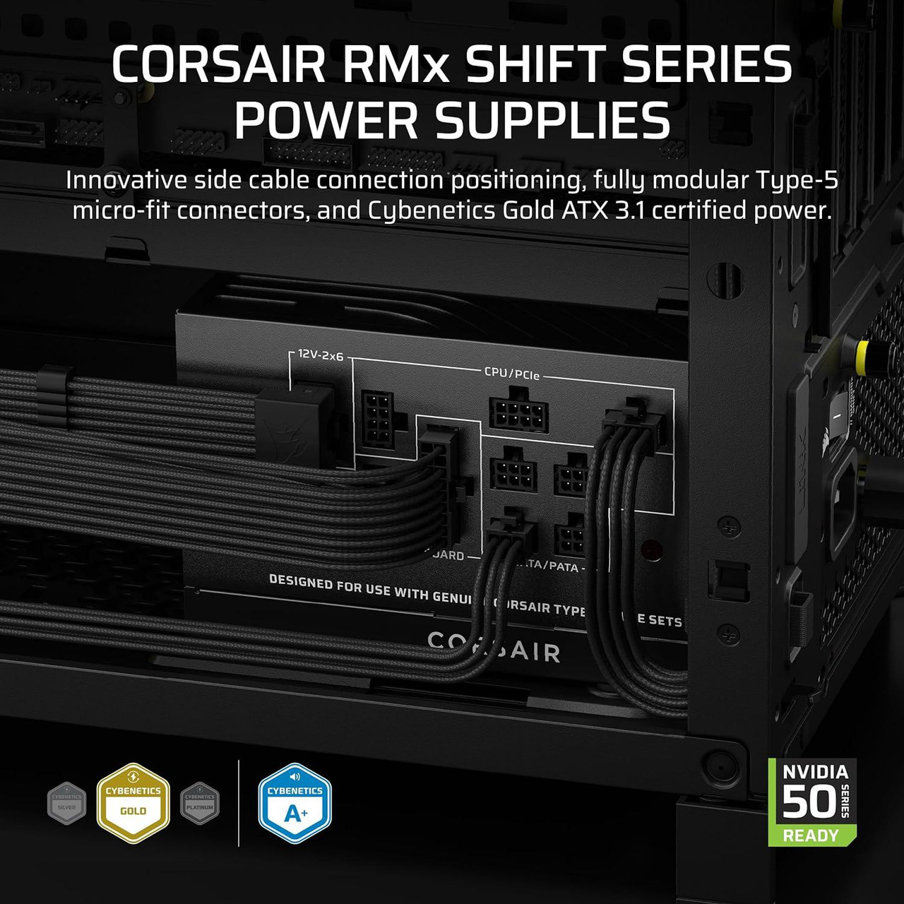 Open Box: CORSAIR RMx shift Series RM850x Fully Modular ATX Power Supply - Modular Side Interface - native 12V-2x6 cable - ATX 3.1 & PCIe 5.1 Compliant - Fan-CP-9020299-NA - Newegg.ca - Open Box condition - Image 11