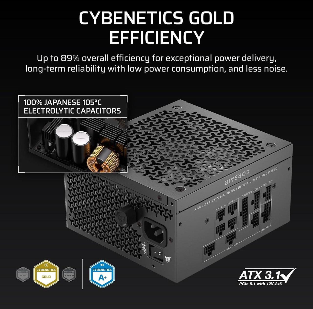 Open Box: CORSAIR RMx shift Series RM850x Fully Modular ATX Power Supply - Modular Side Interface - native 12V-2x6 cable - ATX 3.1 & PCIe 5.1 Compliant - Fan-CP-9020299-NA - Newegg.ca - Open Box condition - Image 15