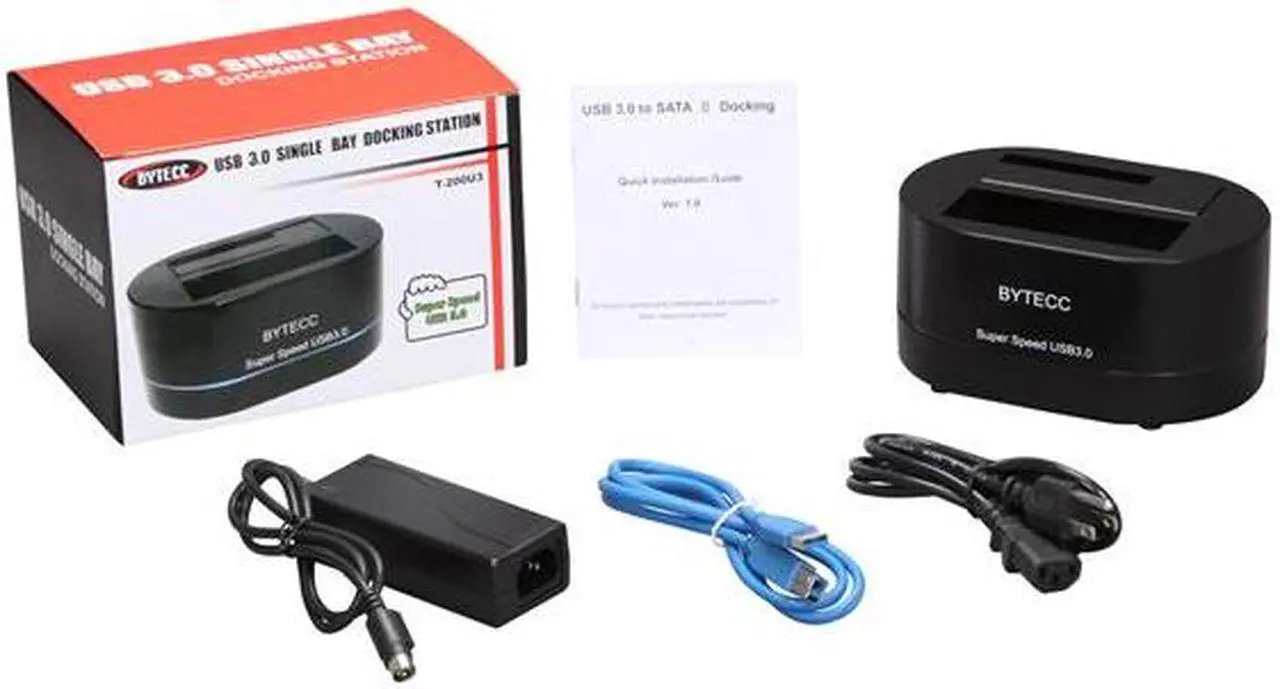 Alt view image 4 of 4 - BYTECC T-200U3 2.5" & 3.5" Black SATA I/II USB 3.0 Single Bay SATA Docking Station
