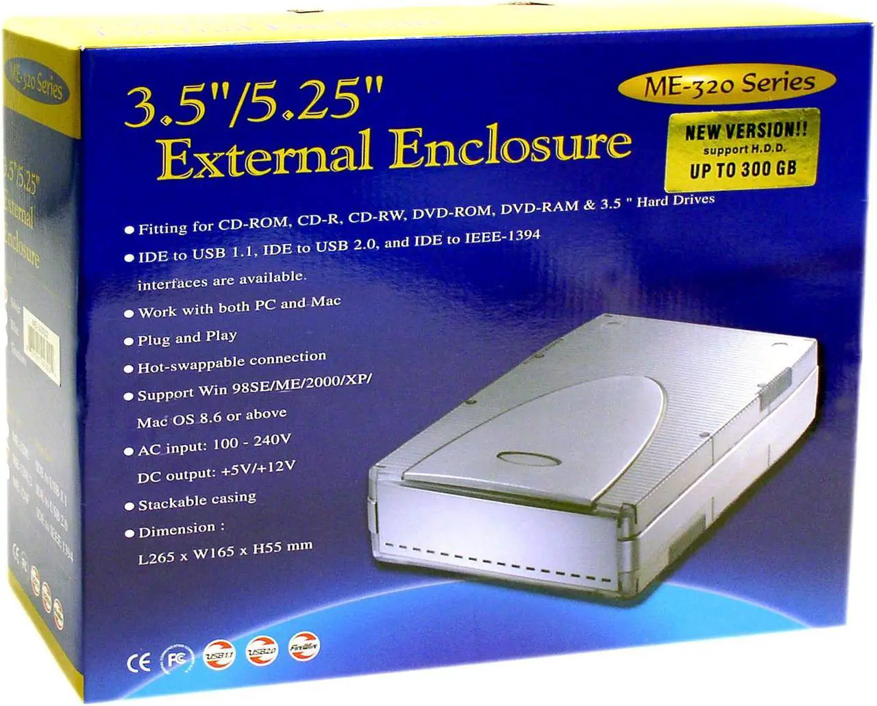Alt view image 5 of 5 - BYTECC ME-320U2 Plastic 5.25" IDE USB2.0 (type B) External Enclosure