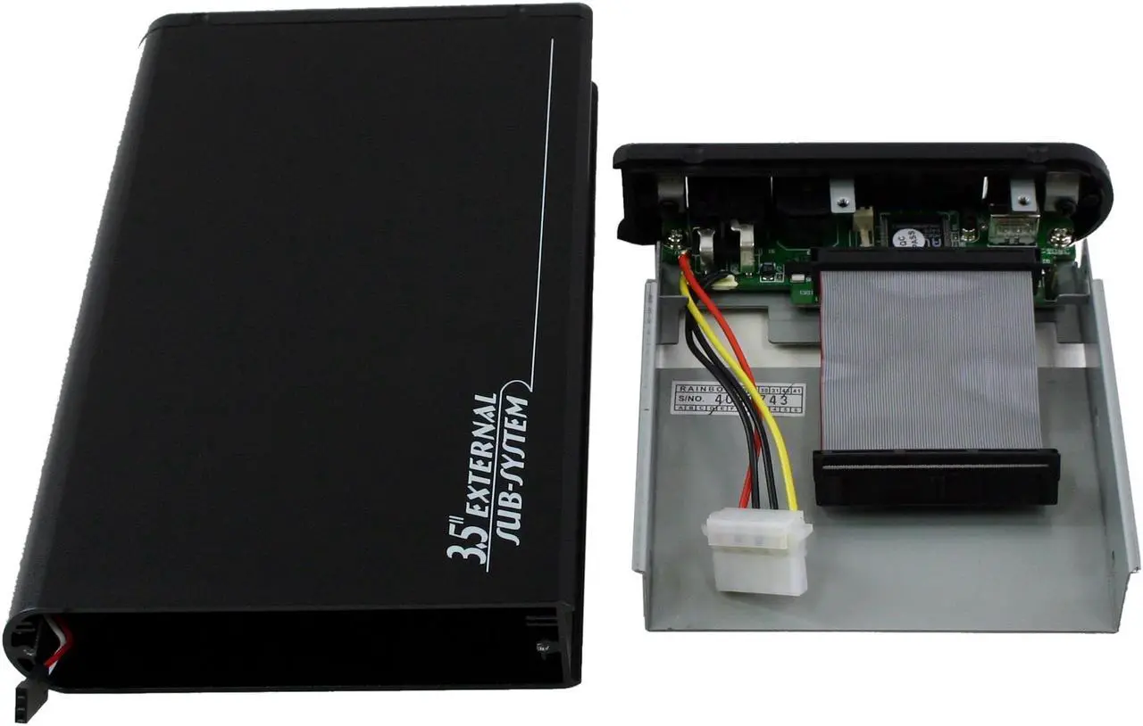 Alt view image 3 of 5 - BYTECC ME-740U2FB Aluminum 3.5" IDE USB 2.0(type B) + IEEE1394 Black External Enclosure