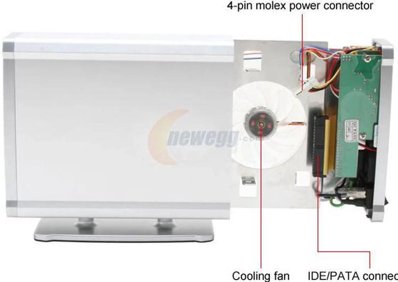 Alt view image 4 of 5 - BYTECC ME-835U2 (SILVER) Aluminum 3.5" IDE USB 2.0 Dual Fans HDD External Enclosure
