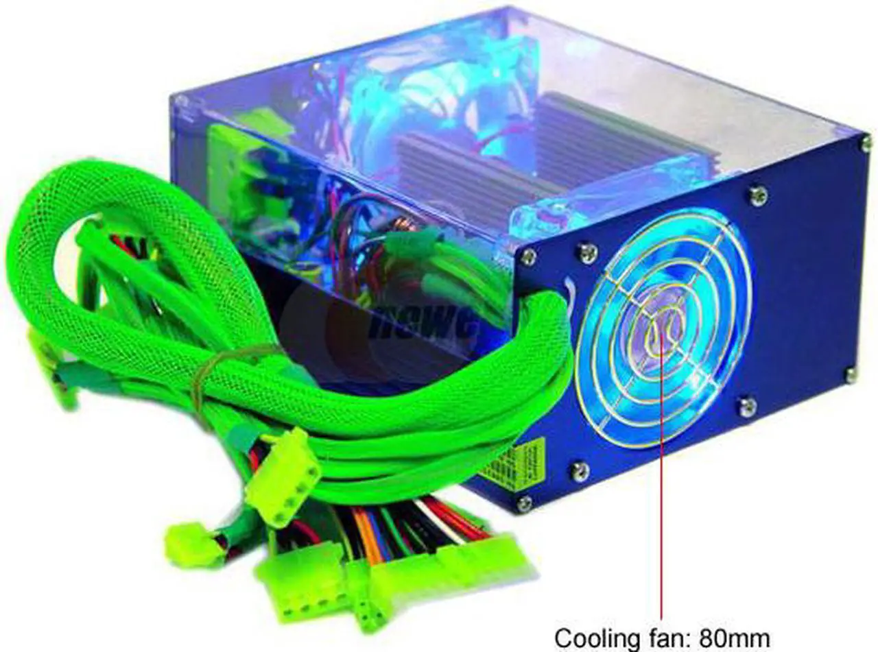 Alt view image 2 of 11 - APEVIA ATX-AS500W-BL 500 W ATX12V Power Supply