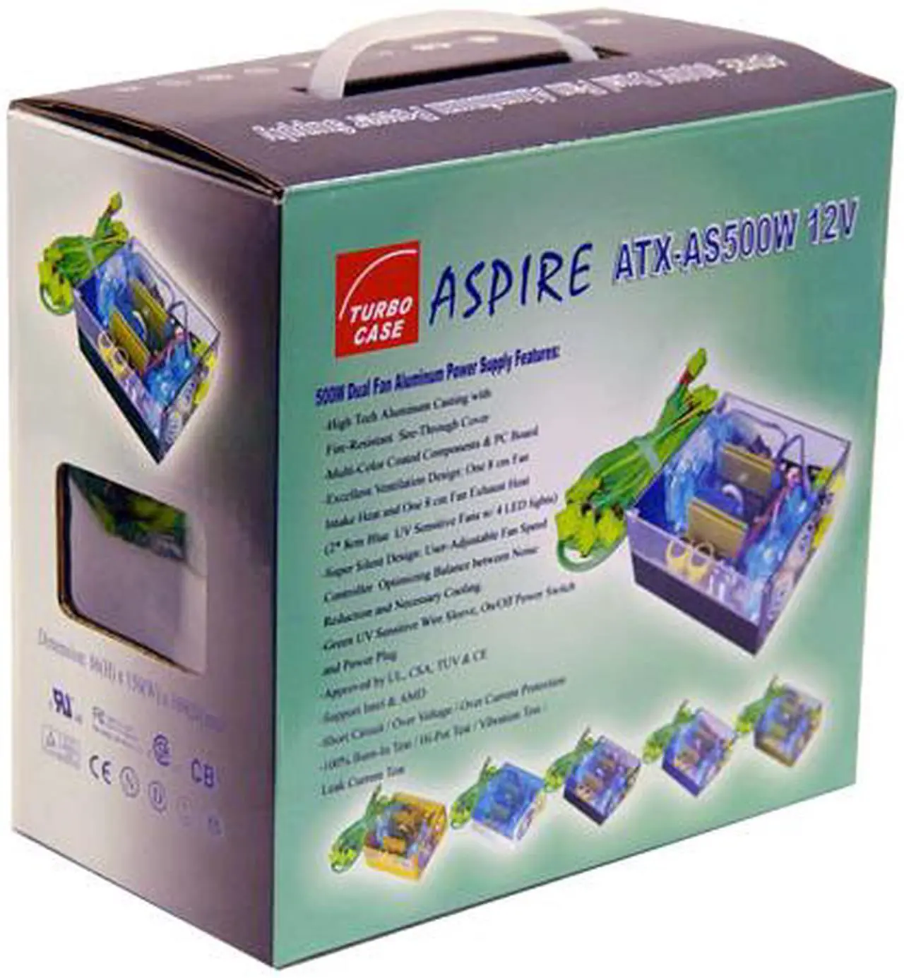 Alt view image 11 of 11 - APEVIA ATX-AS500W-BL 500 W ATX12V Power Supply