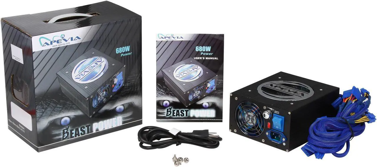 Alt view image 8 of 7 - APEVIA ATX-AS680W-BL 680 W ATX12V / EPS12V SLI Ready Power Supply