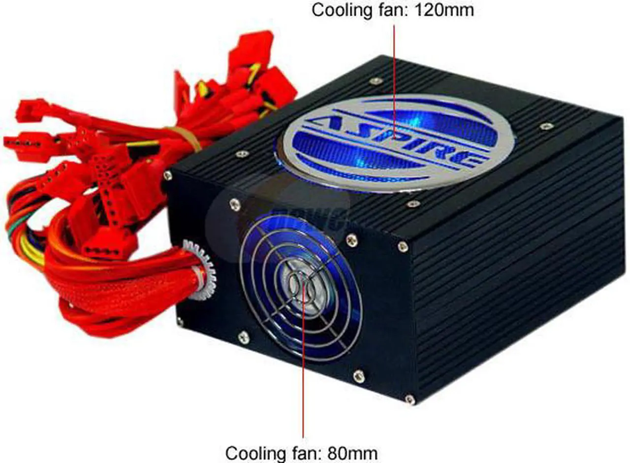 Alt view image 4 of 13 - APEVIA Dark Side ATX-AS600W-RD 600 W ATX12V / EPS12V SLI Certified CrossFire Ready Power Supply