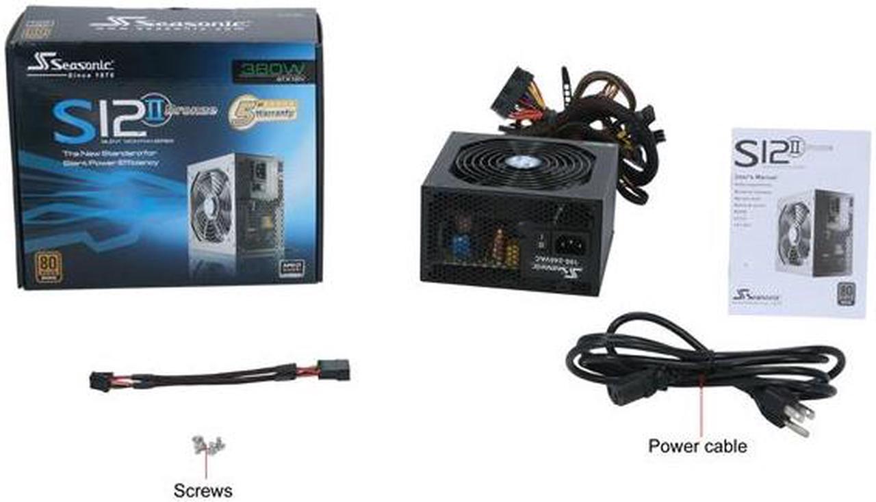 Alt view image 7 of 7 - SeaSonic S12II S12II 380B 380 W ATX12V v2.3 80 PLUS BRONZE Certified Active PFC Power Supply