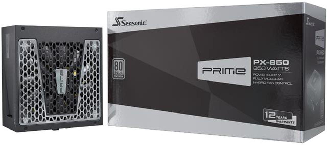 Seasonic PRIME PX-850, 850W 80+ Platinum, Full Modular, Fan Control in Fanless, Silent, and Cooling Mode, 12 Year Warranty, Perfect Power Supply for Gaming and High-Performance Systems, SSR-850PD.