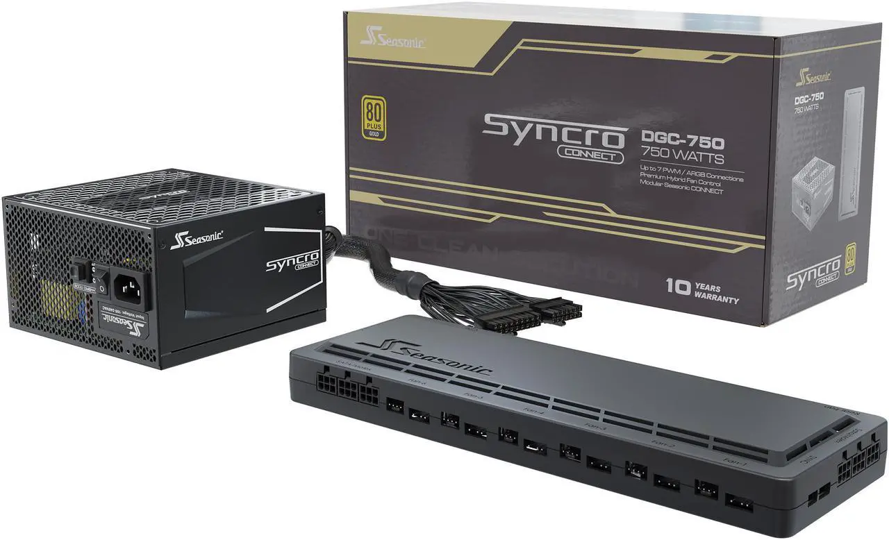 Alt view image 2 of 9 - Seasonic SYNCRO DGC-750, 750W 80+ Gold Power Supply, CONNECT Module Cable Management, SSR-750FA2, Must be Used with Case Q704 to Function Normally.