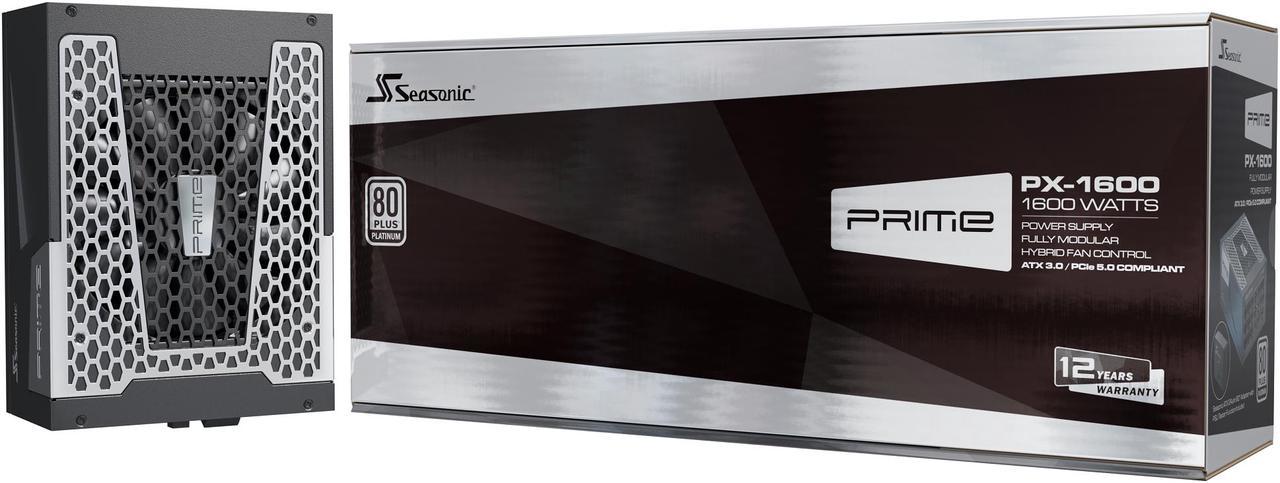 Seasonic PRIME PX-1600, 1600W 80+ Platinum, ATX 3.0 & PCIe 5.0 Ready, Full Modular, Low Noise, Premium Japanese Capacitor, Nvidia RTX 30/40 Super, AMD GPU Compatible, Ref# SSR-1600PD2