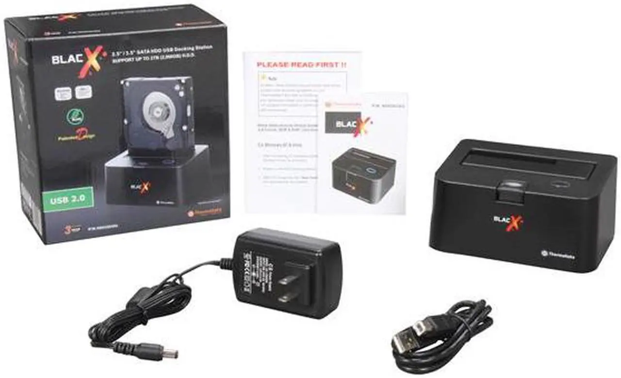 Alt view image 6 of 5 - Thermaltake BlacX N0028USU External Hard Drive SATA Enclosure Docking Station 2.5" & 3.5" USB 2.0