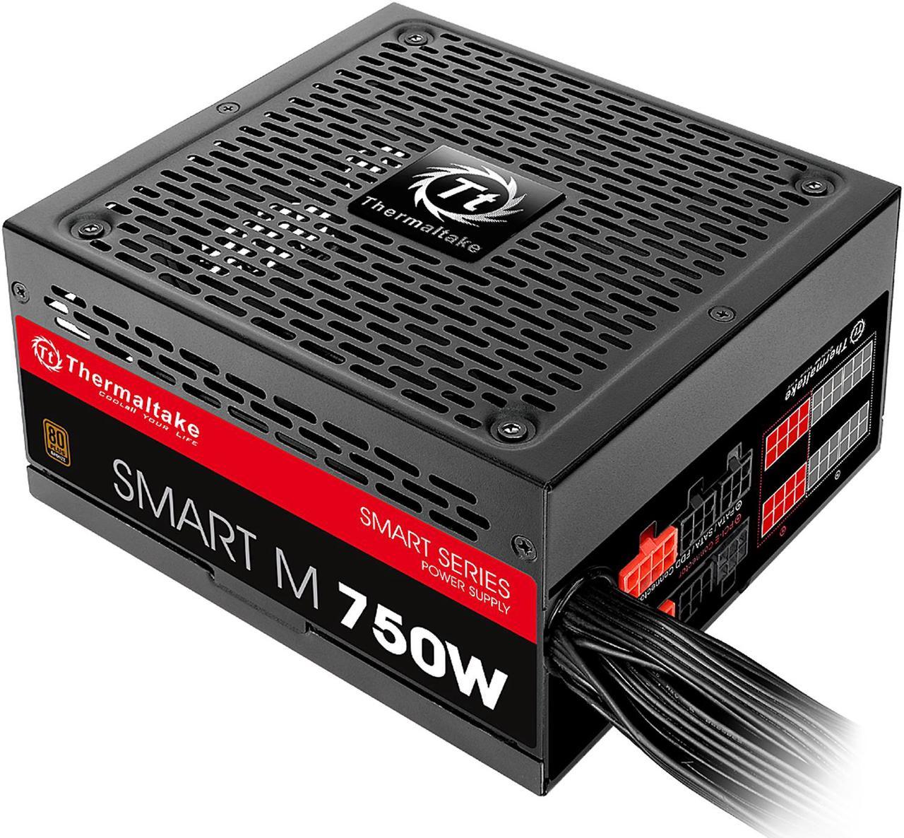 Alt view image 2 of 8 - Thermaltake SMART Series SP-750M 750 W ATX 12V V2.3 & EPS 12V SLI Ready CrossFire Ready 80 PLUS BRONZE Certified Semi-Modular Active PFC Power Supply