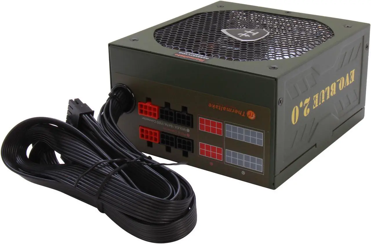 Alt view image 4 of 7 - Thermaltake EVO BLUE 2.0 EVO-850MPCGUS-A 850 W ATX12V / EPS12V SLI Certified CrossFire Ready 80 PLUS GOLD Certified Modular Active PFC Power Supply