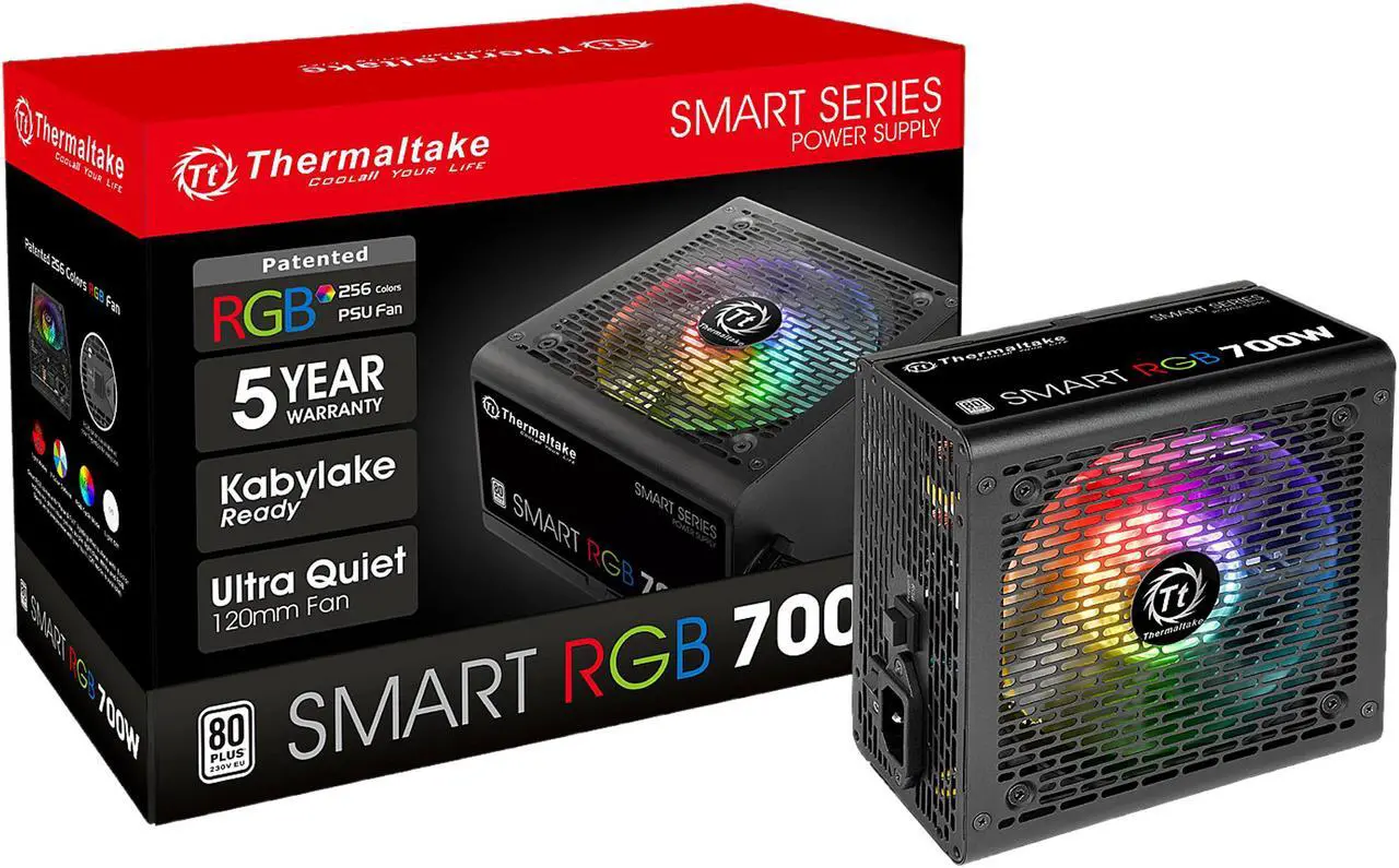 Alt view image 9 of 10 - Thermaltake Smart RGB Series 700W SLI/CrossFire Ready Continuous Power ATX 12V V2.3 80 PLUS Certified 5 Year Warranty Active PFC Power Supply Haswell Ready PS-SPR-0700NHFAWU-1