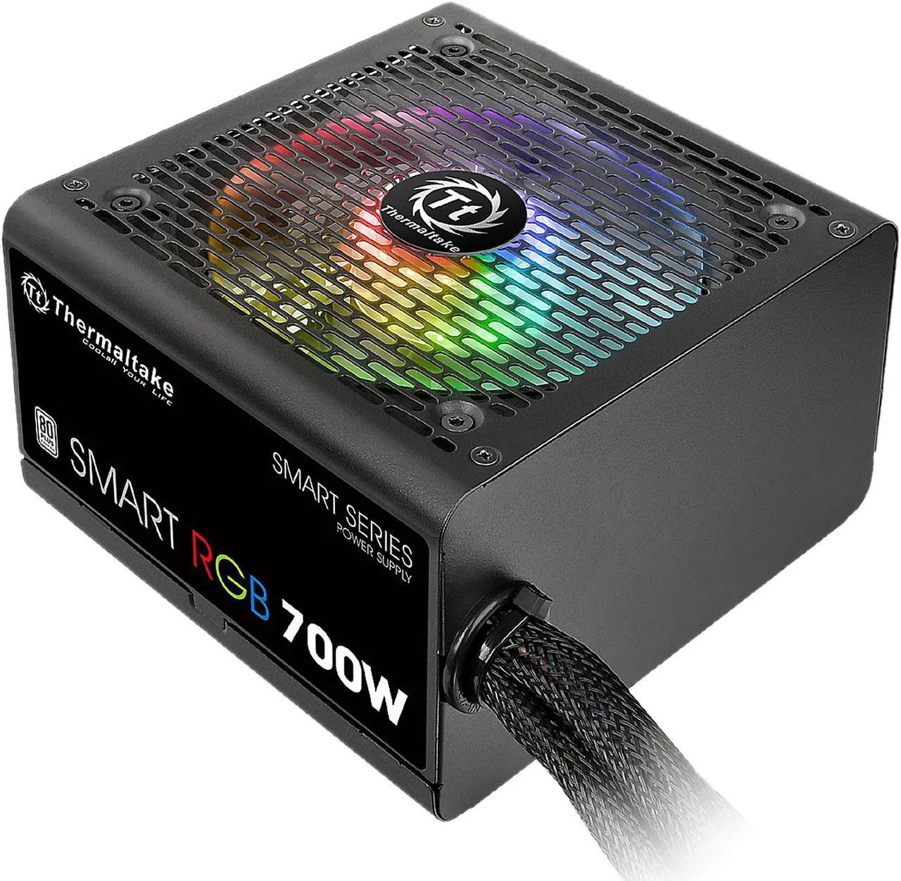 Alt view image 2 of 10 - Thermaltake Smart RGB Series 700W SLI/CrossFire Ready Continuous Power ATX 12V V2.3 80 PLUS Certified 5 Year Warranty Active PFC Power Supply Haswell Ready PS-SPR-0700NHFAWU-1