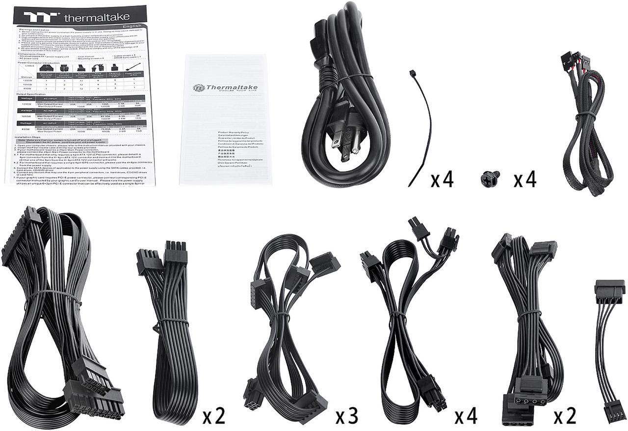 Alt view image 13 of 14 - Thermaltake Toughpower PF1 ARGB 1200W 80+ Platinum 16.8 Million Colors 18 Addressable LEDs 5V Motherboard Sync/Analog Controlled SLI Full Modular Power Supply PS-TPD-1200F3FAPU-1