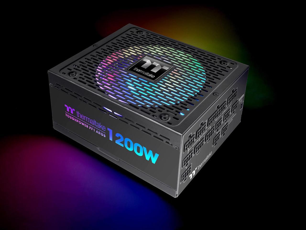Alt view image 3 of 14 - Thermaltake Toughpower PF1 ARGB 1200W 80+ Platinum 16.8 Million Colors 18 Addressable LEDs 5V Motherboard Sync/Analog Controlled SLI Full Modular Power Supply PS-TPD-1200F3FAPU-1