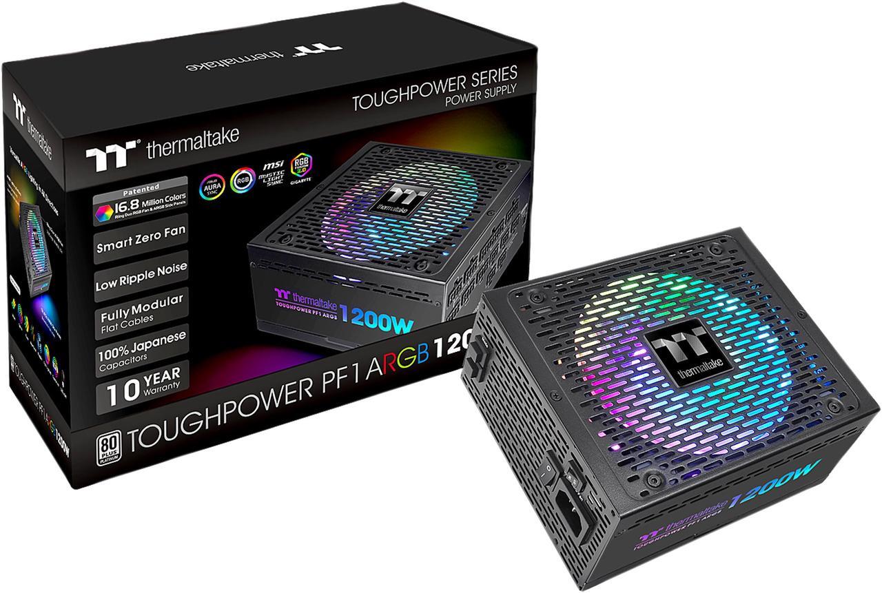 Main image of Thermaltake Toughpower PF1 ARGB 1200W 80+ Platinum 16.8 Million Colors 18 Addressable LEDs 5V Motherboard Sync/Analog Controlled SLI Full Modular Power Supply PS-TPD-1200F3FAPU-1