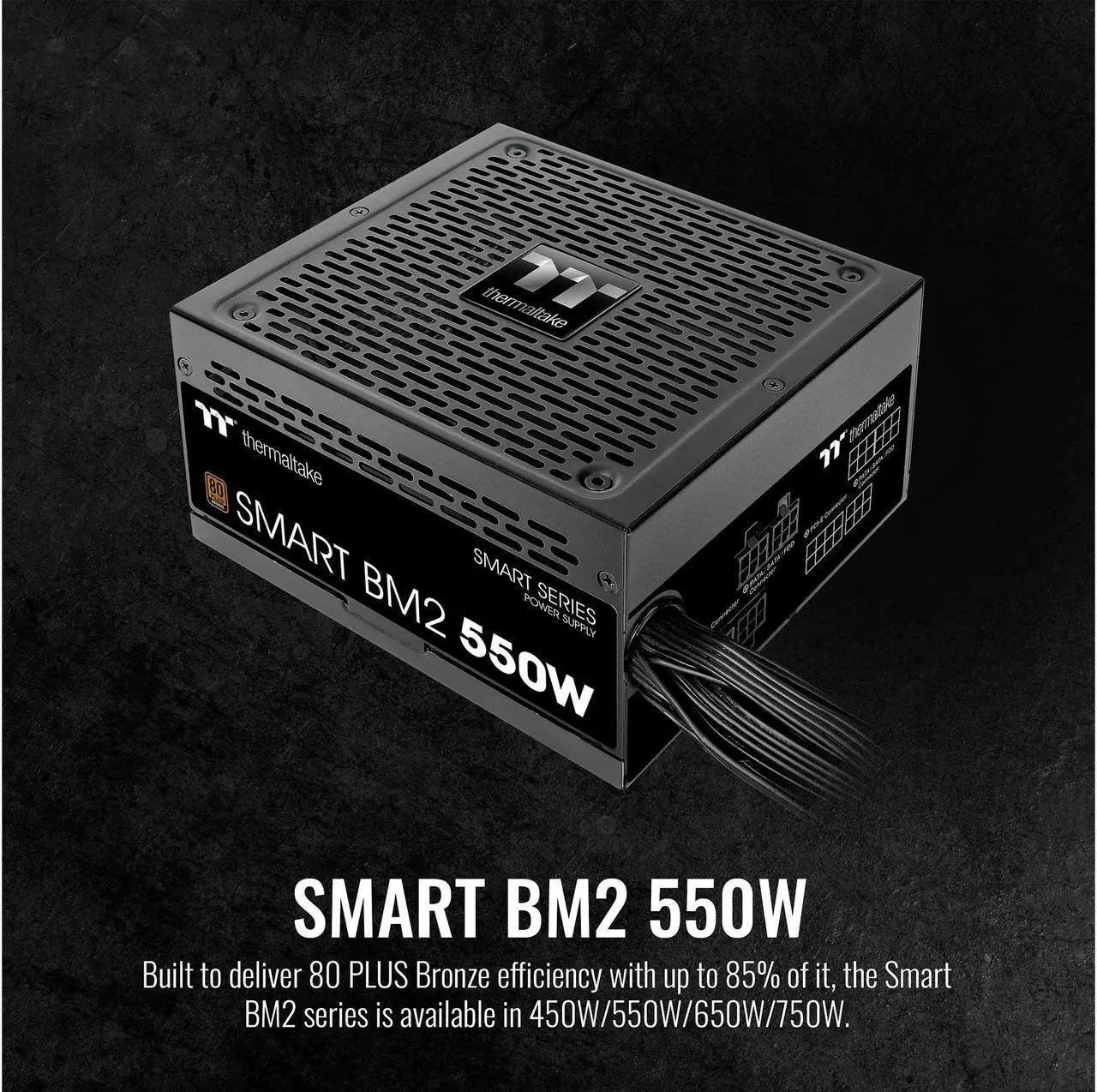 Alt view image 9 of 20 - Thermaltake Smart BM2 550W 80+ Bronze Intel Skylake’s C6/C7 States & ErP Ready 140mm Quiet Fan Japanese Capacitor Semi Modular Power Supply 5 Year Warranty, PS-SPD-0550MNFABU-1