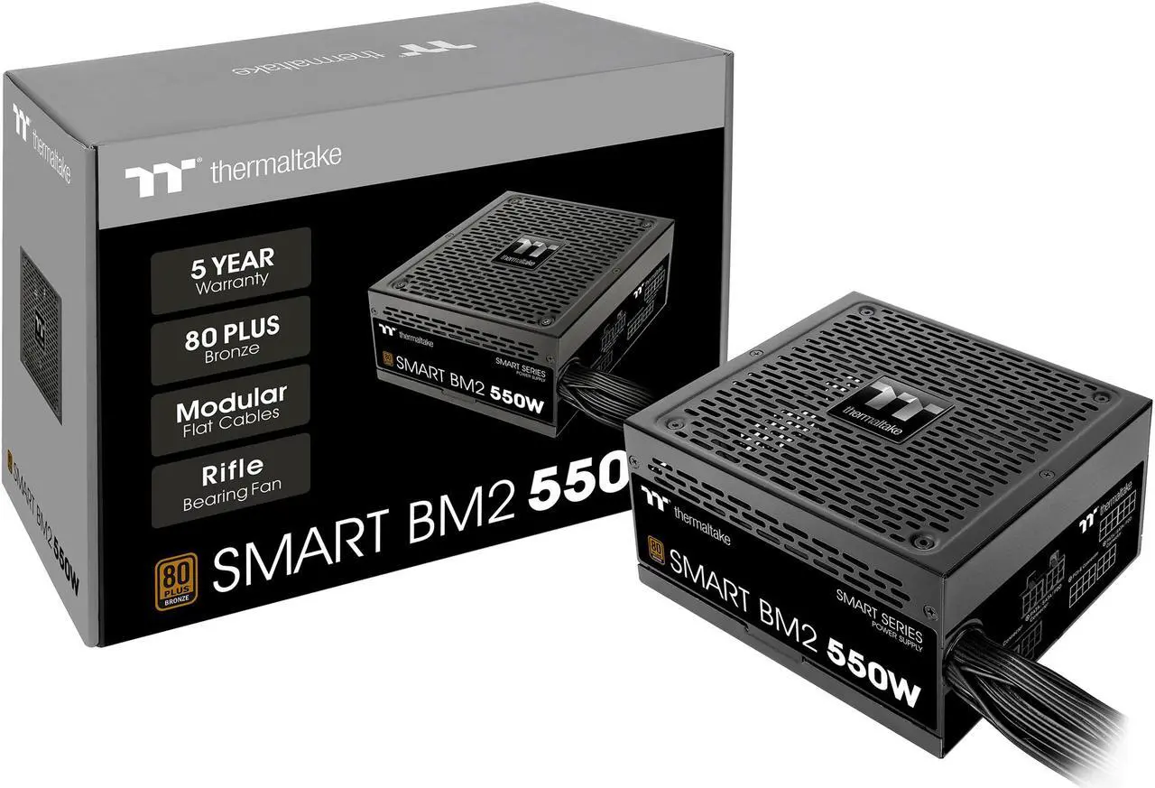 Alt view image 14 of 20 - Thermaltake Smart BM2 550W 80+ Bronze Intel Skylake’s C6/C7 States & ErP Ready 140mm Quiet Fan Japanese Capacitor Semi Modular Power Supply 5 Year Warranty, PS-SPD-0550MNFABU-1