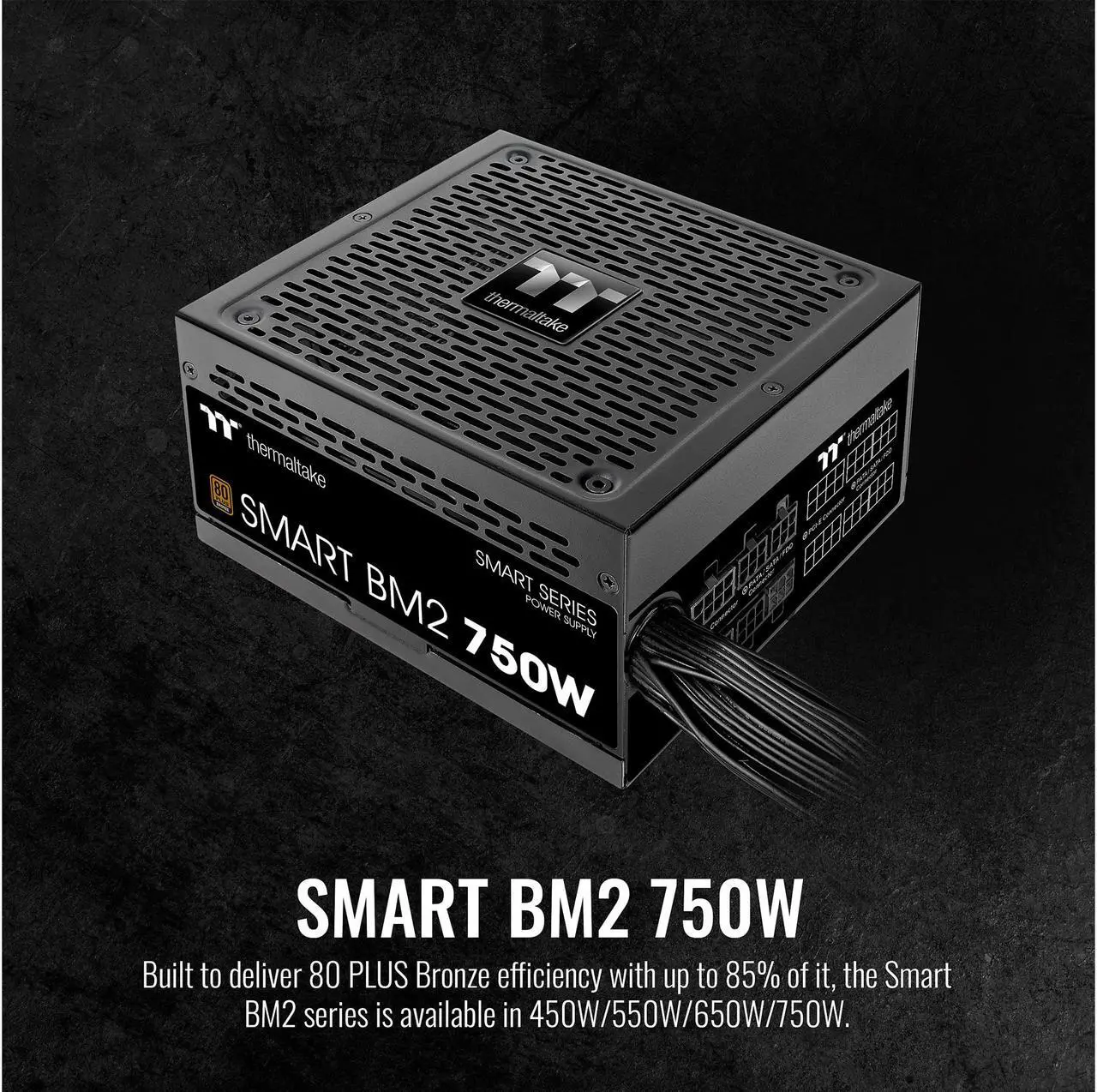 Alt view image 9 of 14 - Thermaltake Smart BM2 750W 80+ Bronze Intel Skylake’s C6/C7 States & ErP Ready 140mm Quiet Fan Japanese Capacitor Semi Modular Power Supply 5 Year Warranty, PS-SPD-0750MNFABU-1
