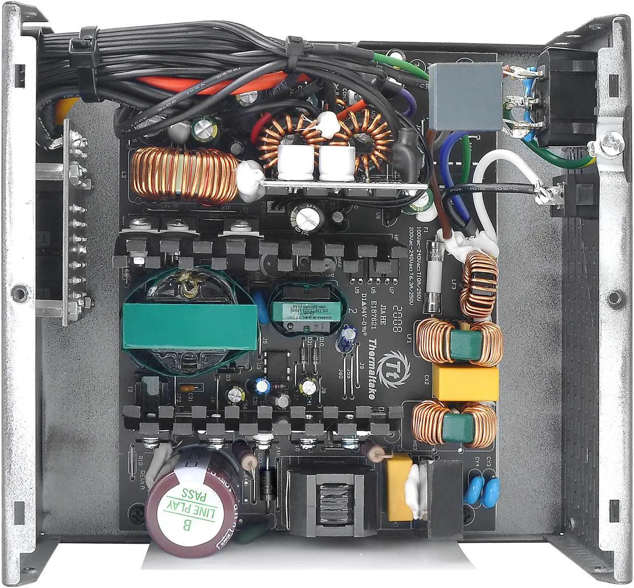 Alt view image 7 of 14 - Thermaltake Smart BM2 750W 80+ Bronze Intel Skylake’s C6/C7 States & ErP Ready 140mm Quiet Fan Japanese Capacitor Semi Modular Power Supply 5 Year Warranty, PS-SPD-0750MNFABU-1