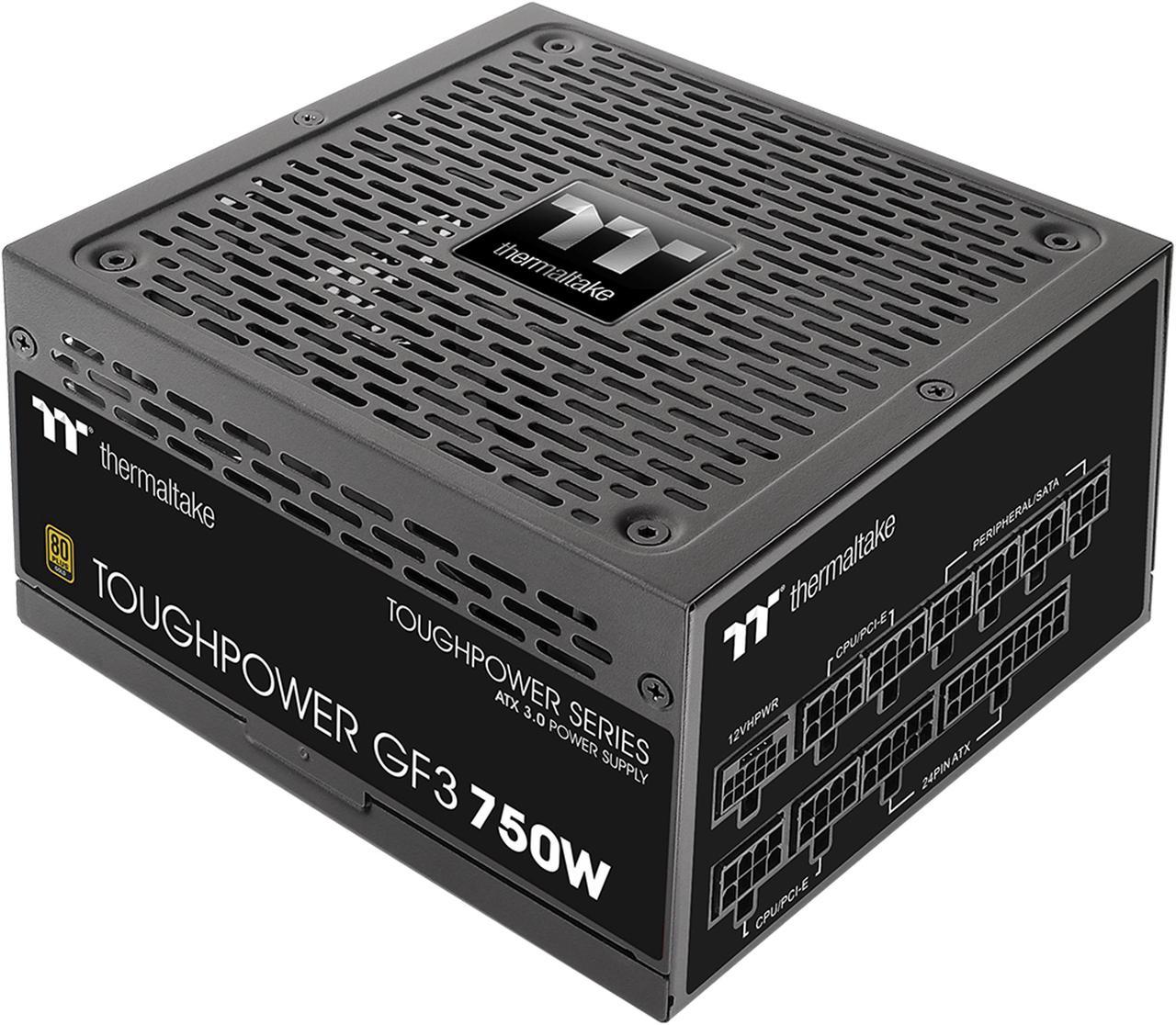 Thermaltake Toughpower GF3 750W, ATX 3.0 Standard, PCIe Gen.5 300W 12VHPWR Connector Included, 80+ Gold Full Modular SLI/Crossfire Ready Power Supply, 10 Year Warranty, PS-TPD-0750FNFAGU-4