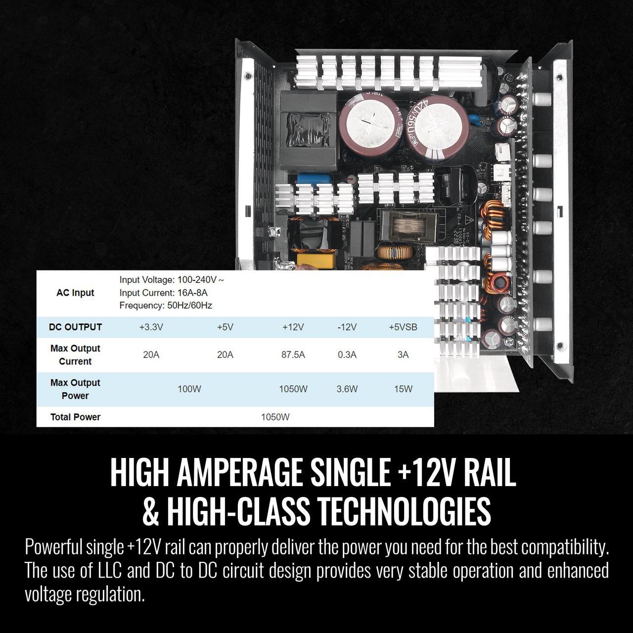 Alt view image 5 of 6 - Thermaltake Toughpower PF3 1050W 80+ Platinum ATX 3.0 (PCI-E 5.0 600W 12VHPWR Connector included) Full Modular SLI/Crossfire Ready Power Supply, PS-TPD-1050FNFAPU-L