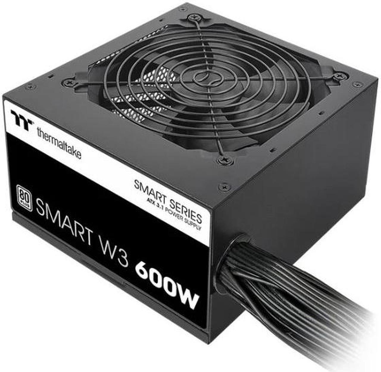 Main image of Thermaltake Smart W3 Series 80Plus Certified 600W Power Supply; ATX v3.1 Spec; 120mm FDB Fan; 5 Year Warranty; PS-SPW-0600NNFAWU-1
