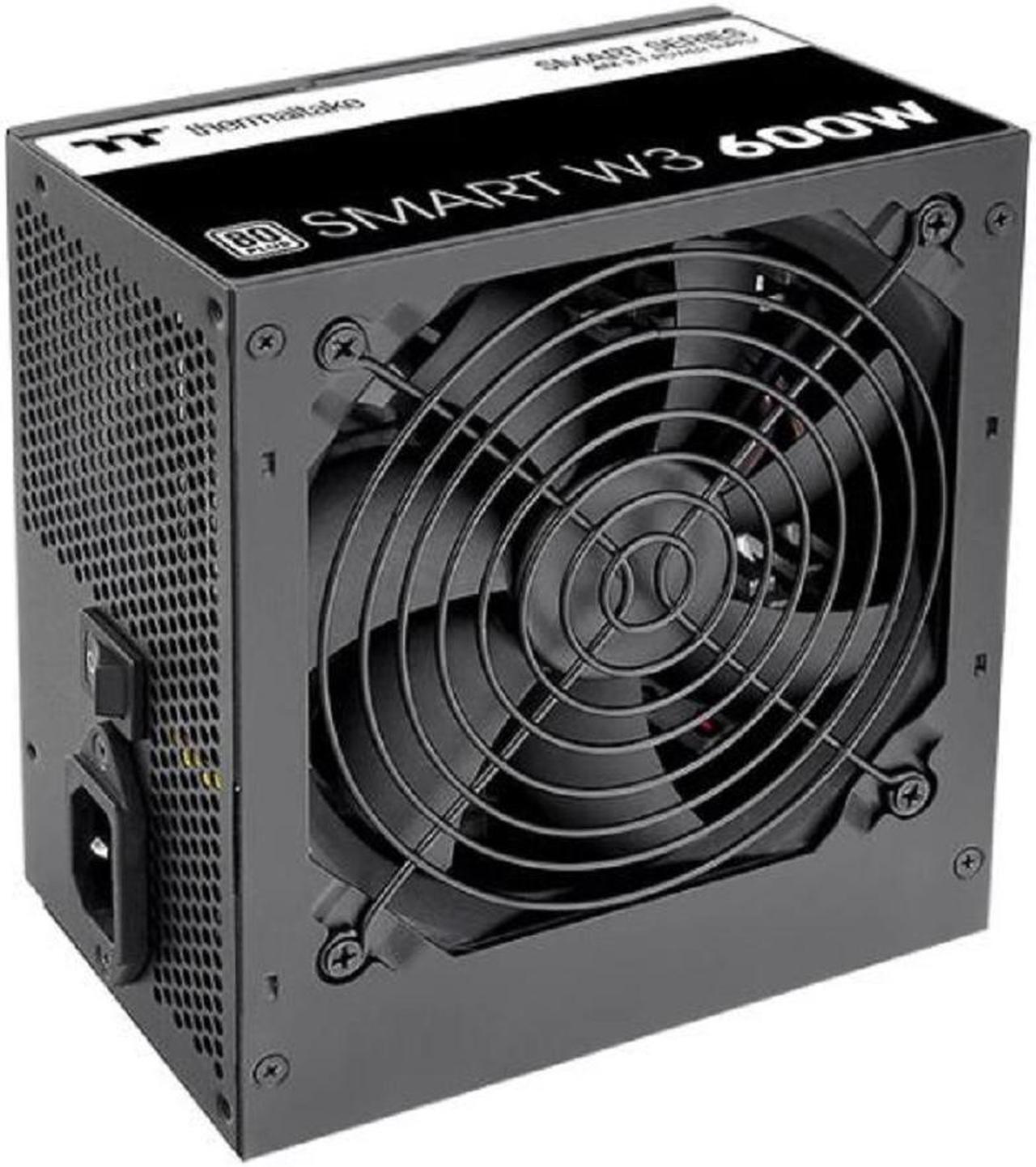 Alt view image 3 of 6 - Thermaltake Smart W3 Series 80Plus Certified 600W Power Supply; ATX v3.1 Spec; 120mm FDB Fan; 5 Year Warranty; PS-SPW-0600NNFAWU-1