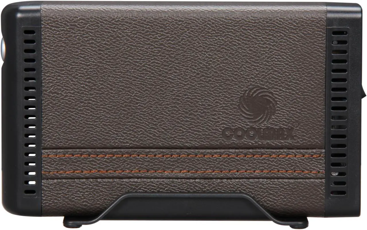 Alt view image 3 of 5 - COOLMAX HD-380BK-eSATA Leather & Aluminum 3.5" Black SATA eSATA + USB 2.0 OTB Function External Enclosure