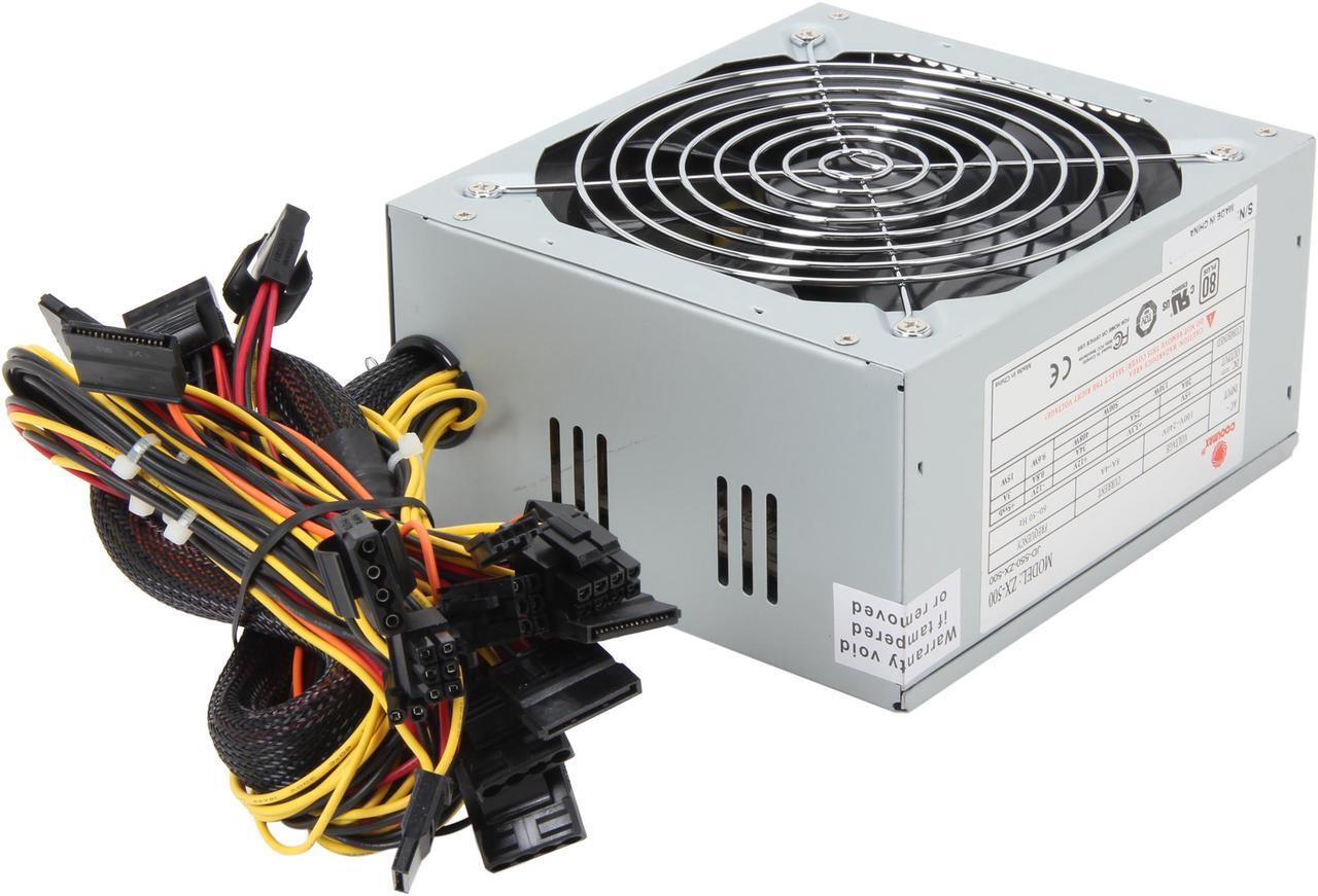 Alt view image 4 of 7 - COOLMAX ZX Series ZX-500 500 W ATX12V v2.2 / EPS12V v2.91 SLI Ready CrossFire Ready 80 PLUS Certified Active PFC Power Supply