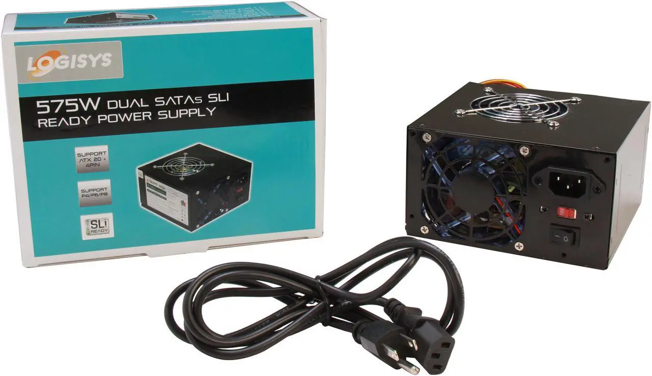 Alt view image 8 of 7 - LOGISYS Computer PS575XBK 575W ATX12V SLI Ready   Power Supply